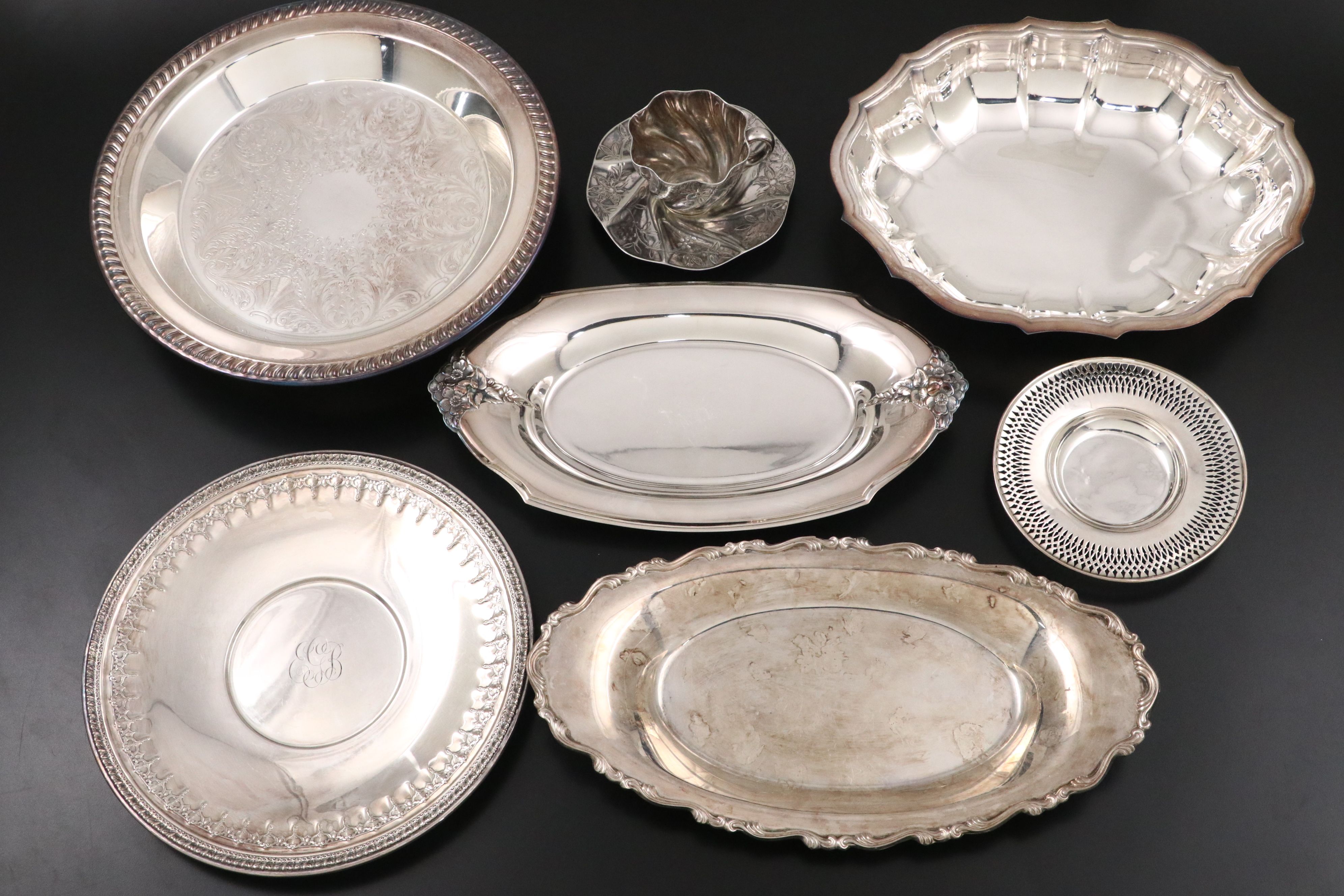 Meridan Silver Plate Compote and More Silver Plate Serveware