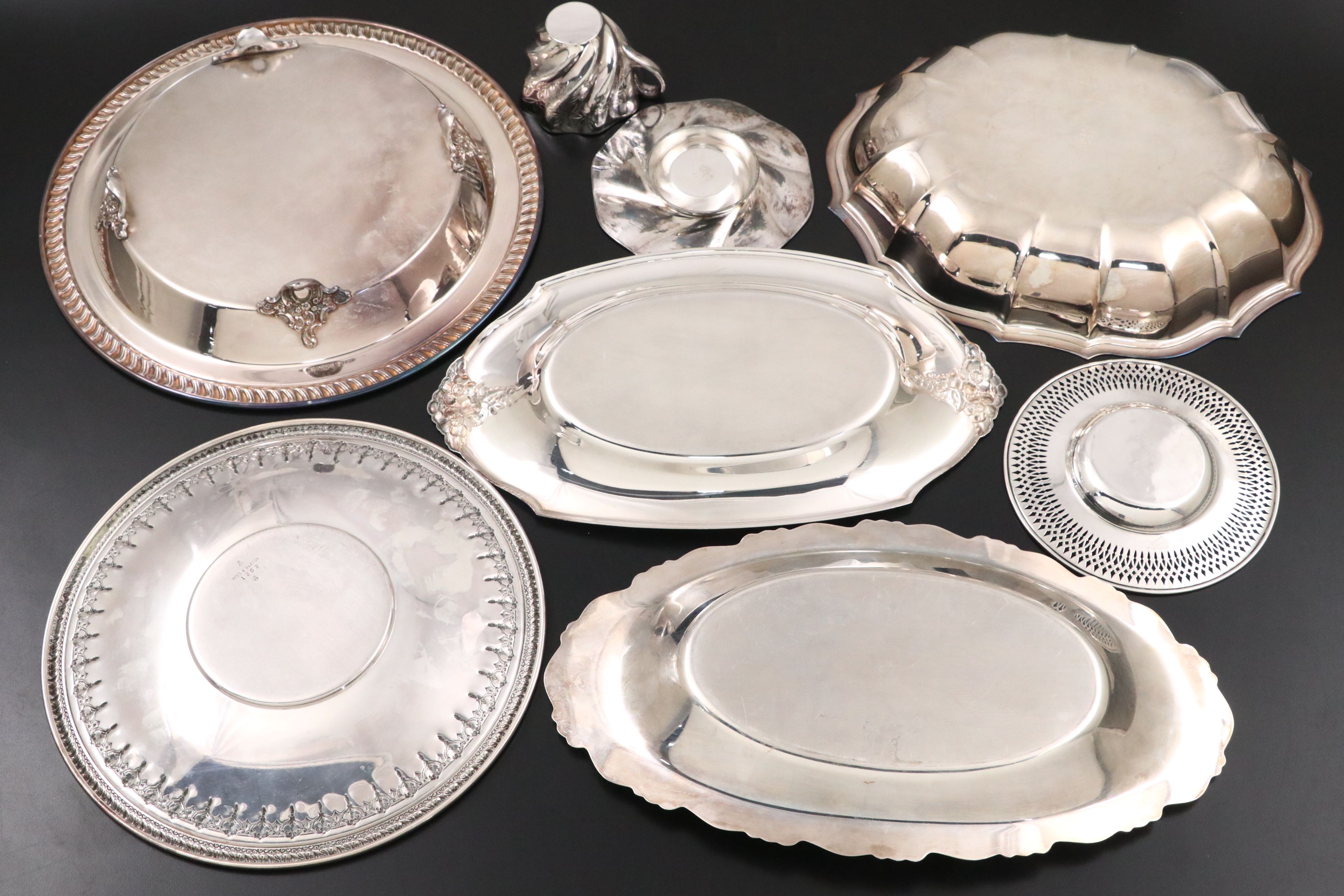 Meridan Silver Plate Compote and More Silver Plate Serveware