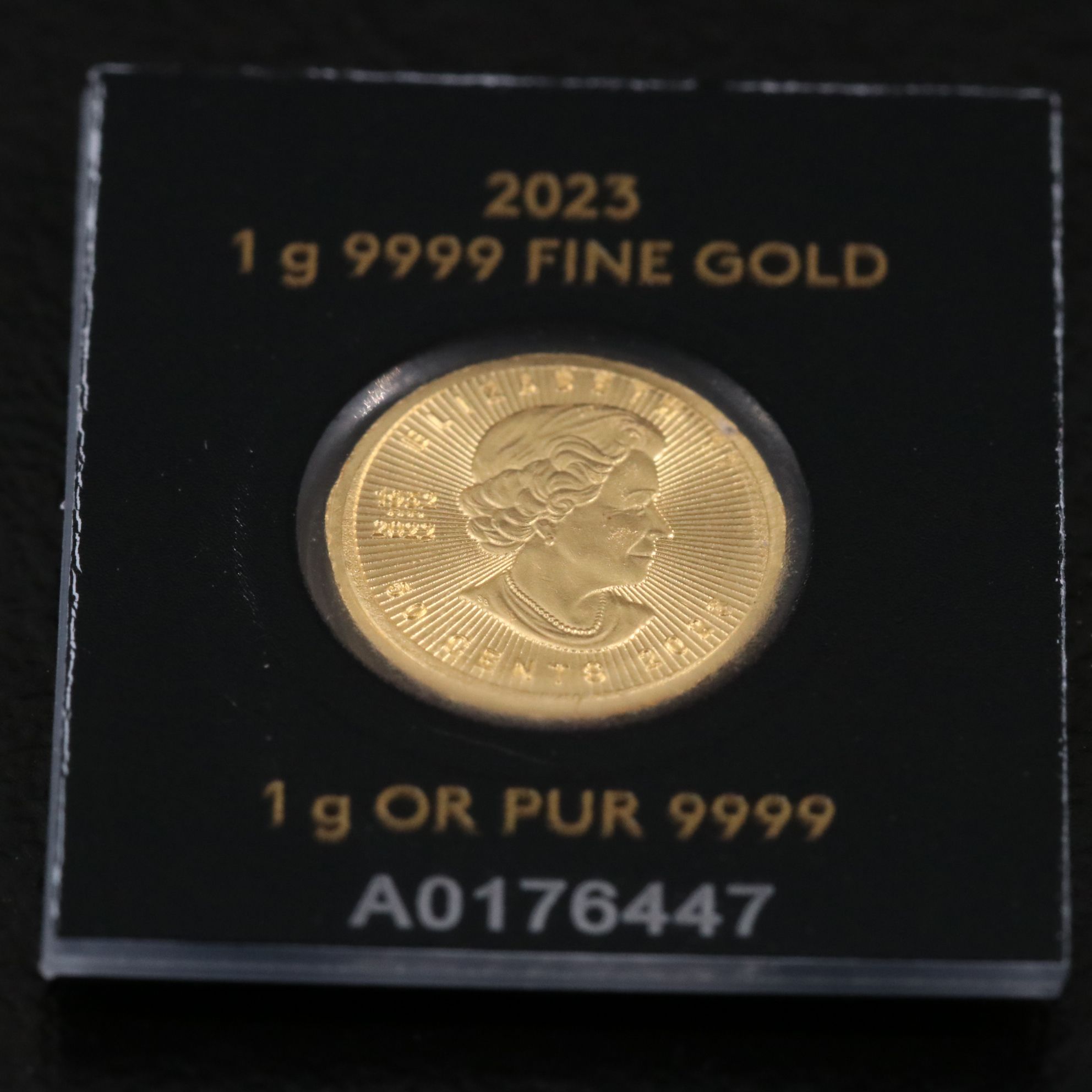 2023 Canada Fifty Cents One Gram Gold Maple Leaf Coin