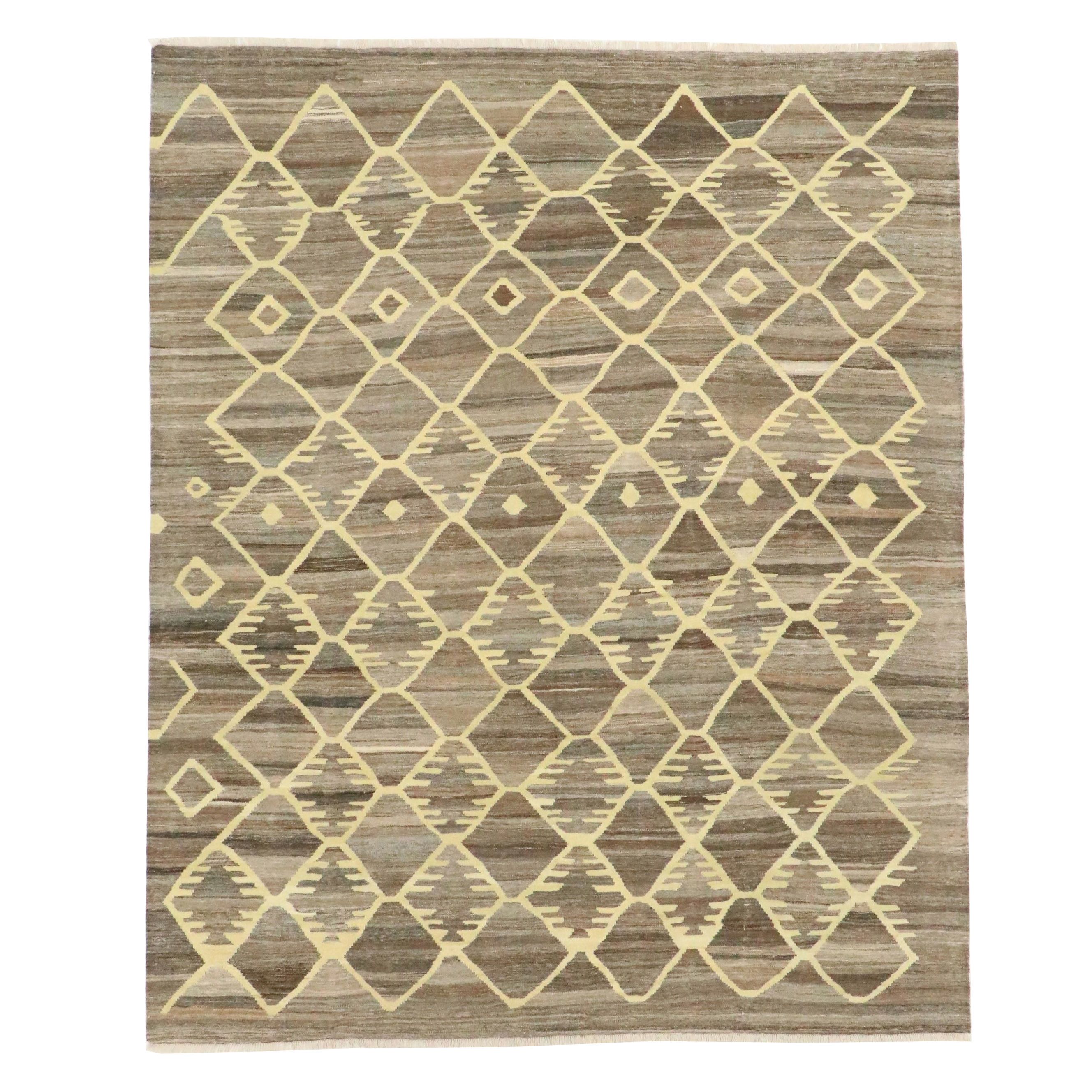 8'1 x 10'2 Handwoven Afghan Kilim Area Rug