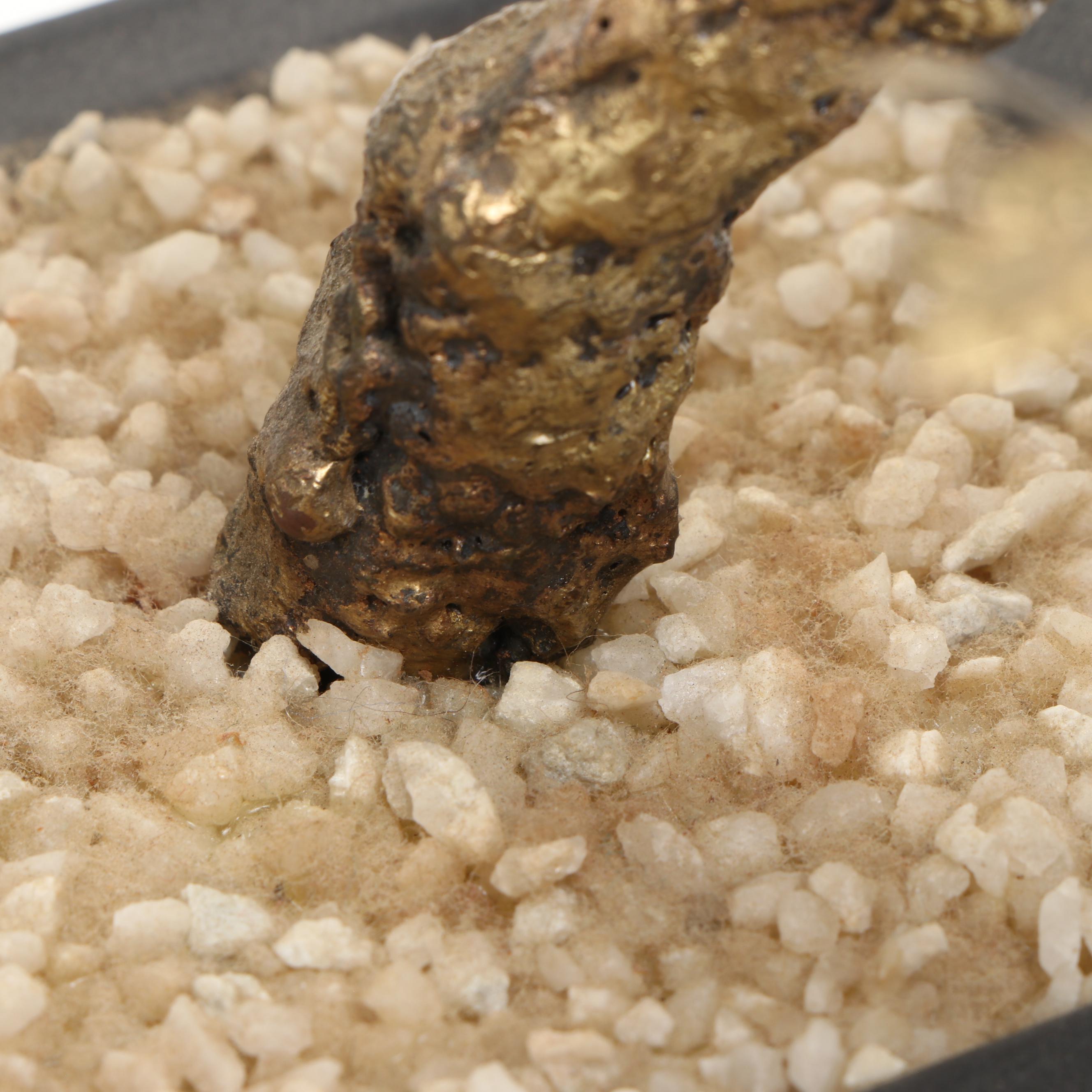 Perry Marshall Golden Brass Sculpture of Bonsai Tree, 1974