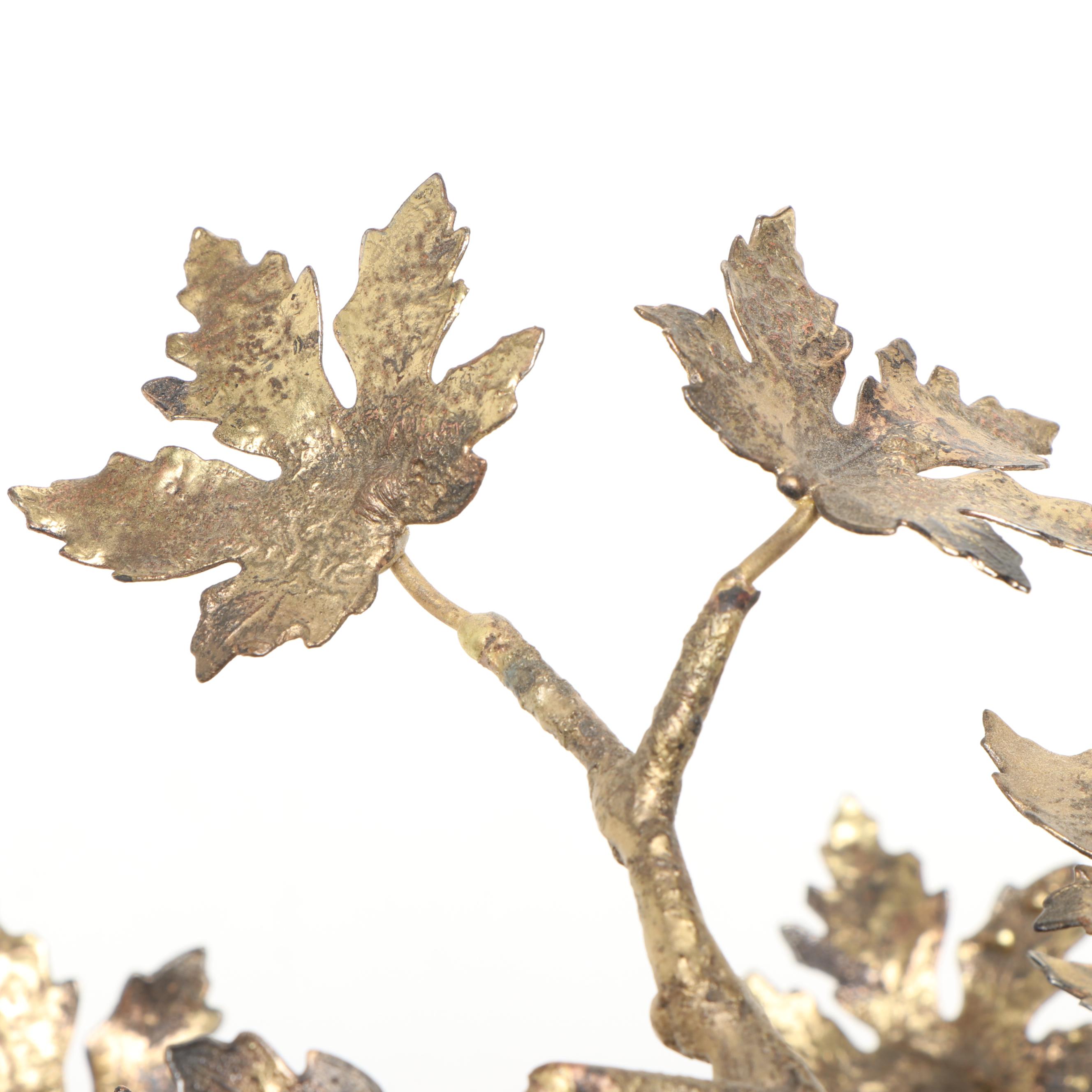 Perry Marshall Golden Brass Sculpture of Bonsai Tree, 1974