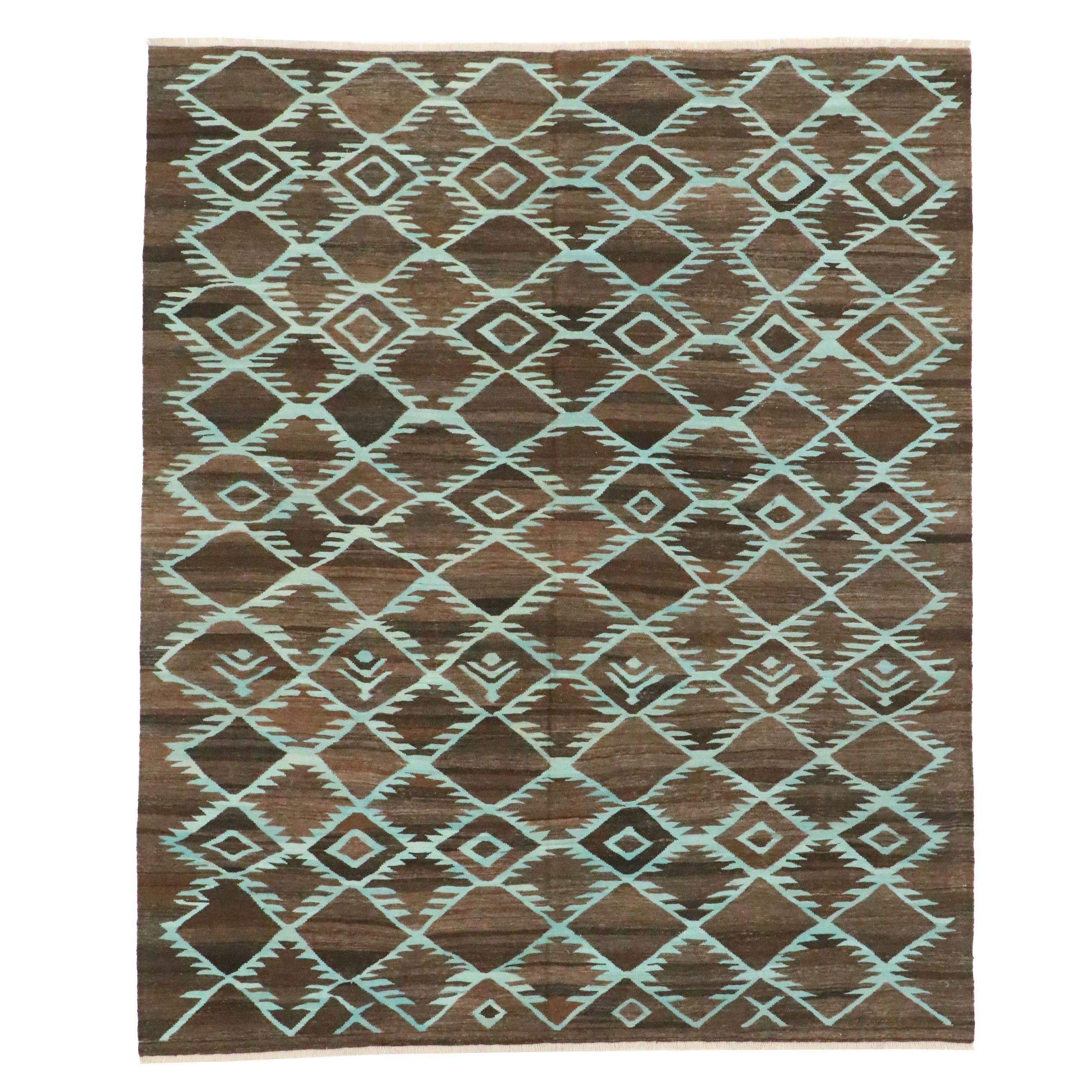 8'3 x 10'2 Handwoven Afghan Kilim Area Rug