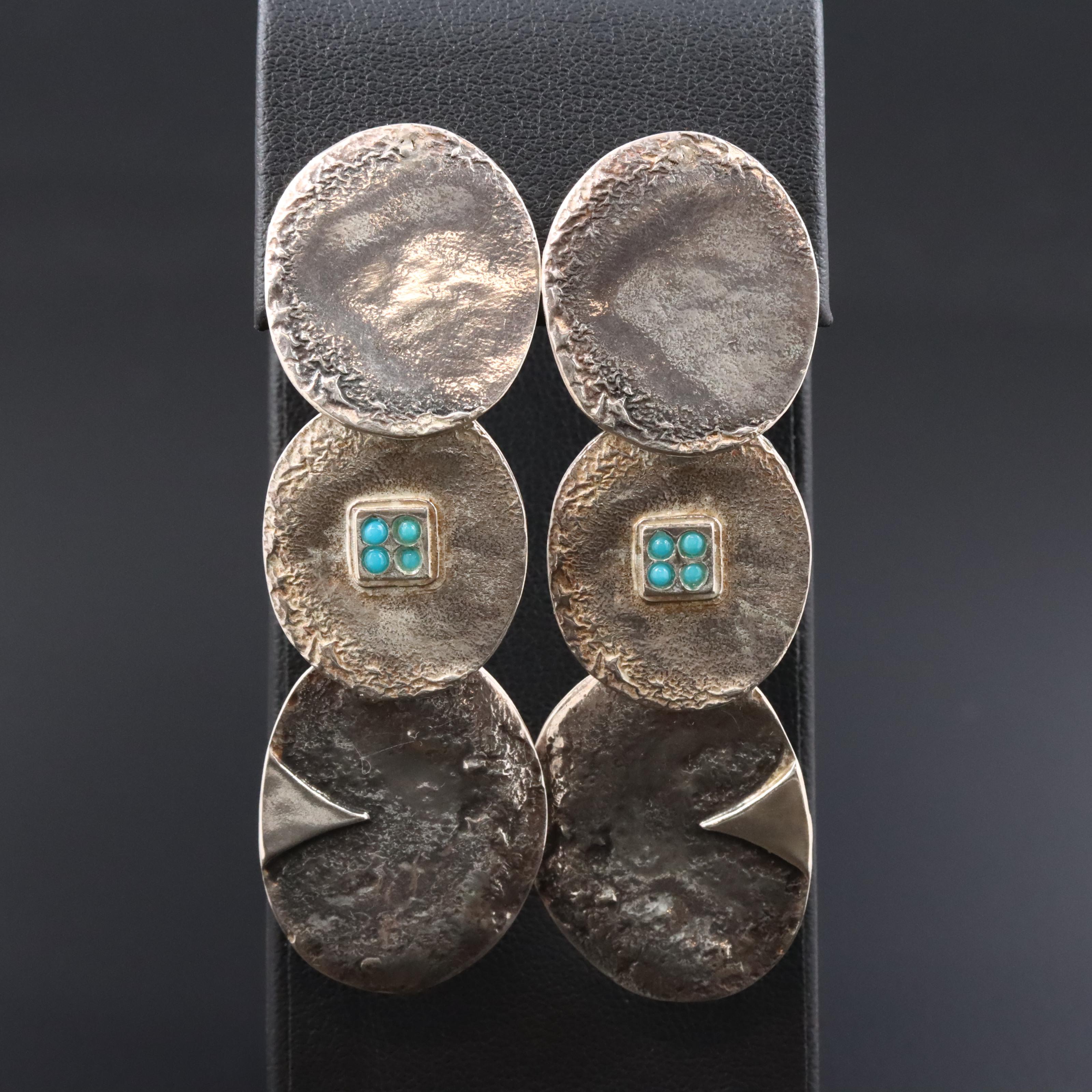 Sterling Drop Earrings with Glass Accents