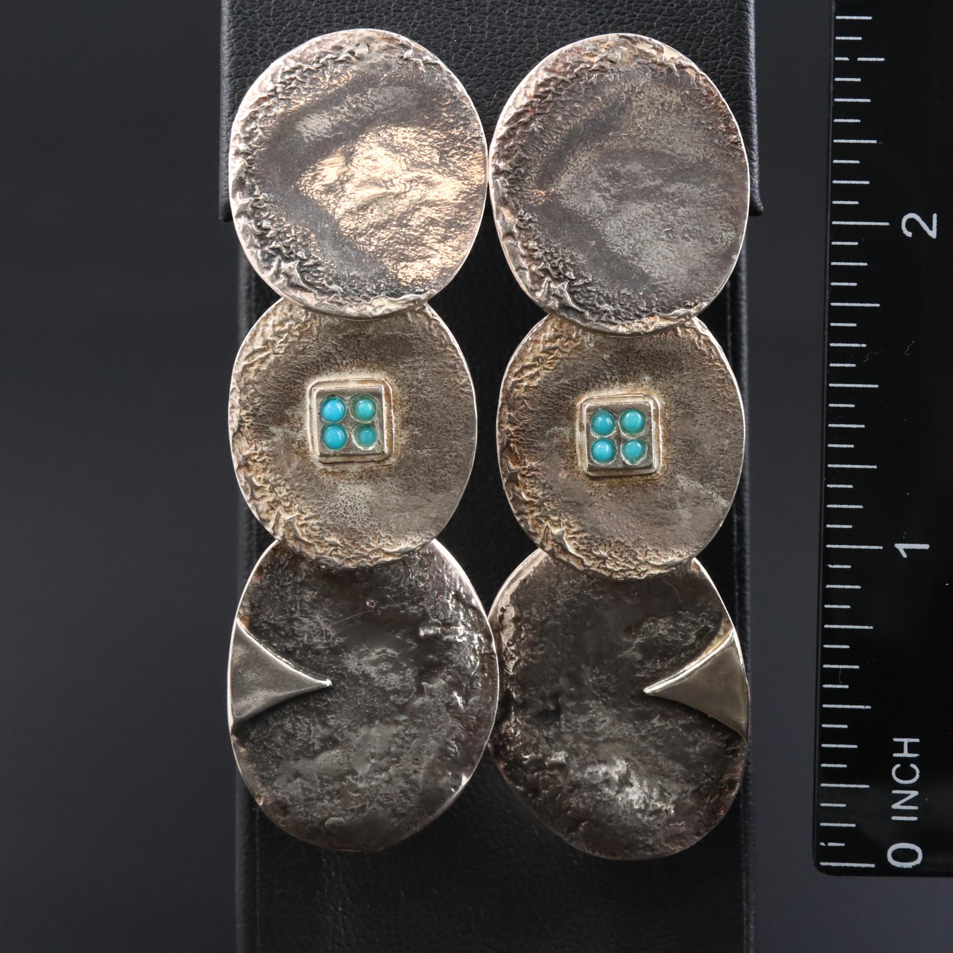 Sterling Drop Earrings with Glass Accents