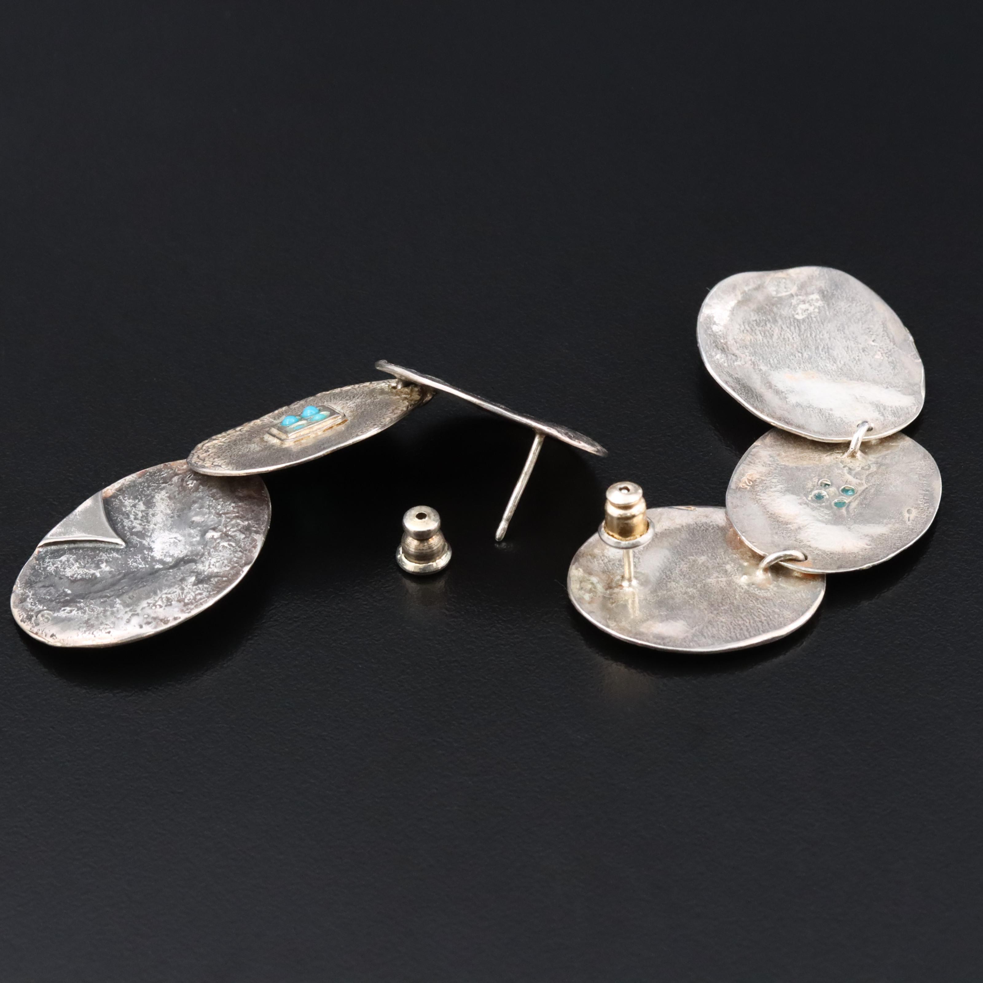 Sterling Drop Earrings with Glass Accents