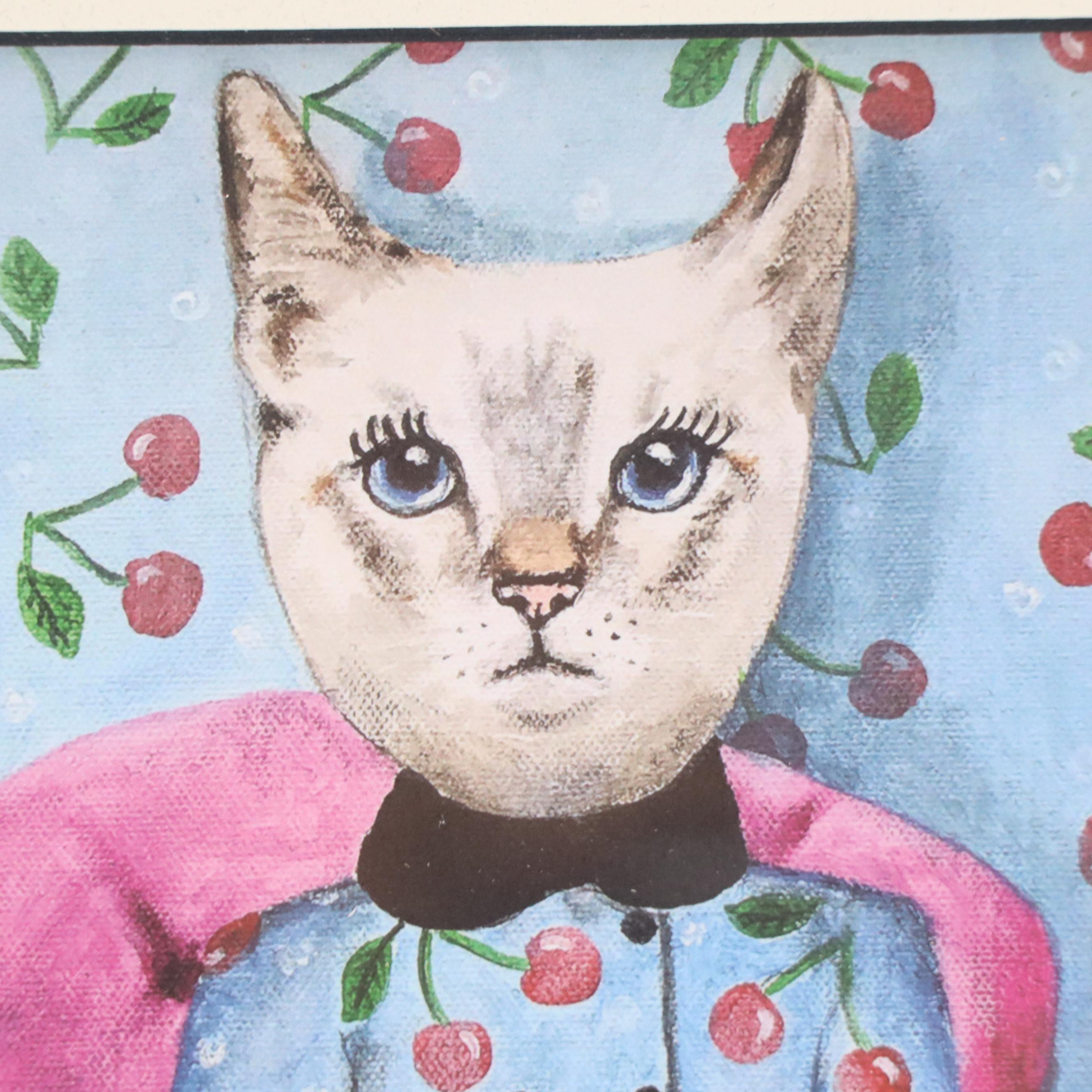 Offset Lithograph After Coco de Paris of Cat with Cat Bag, 21st century