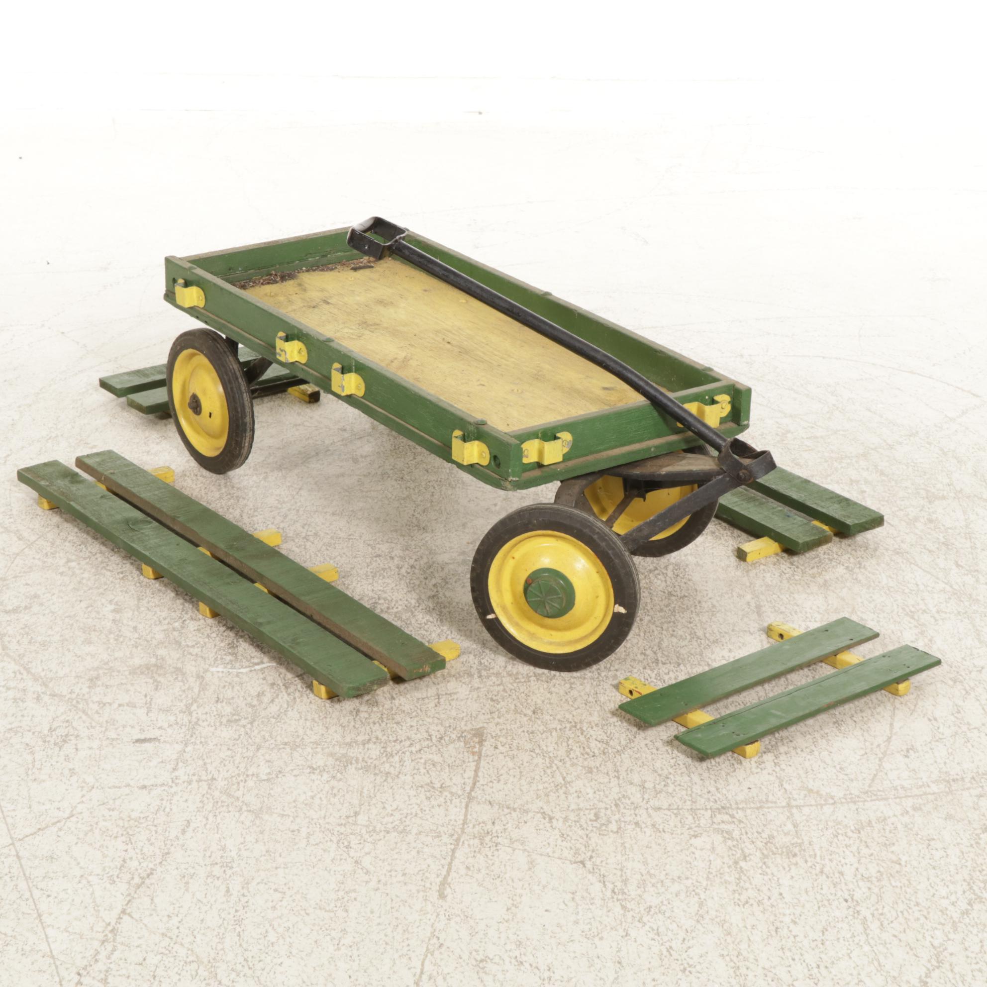 Children's Wagon with Painted Wood Frame, Mid to Late 20th Century