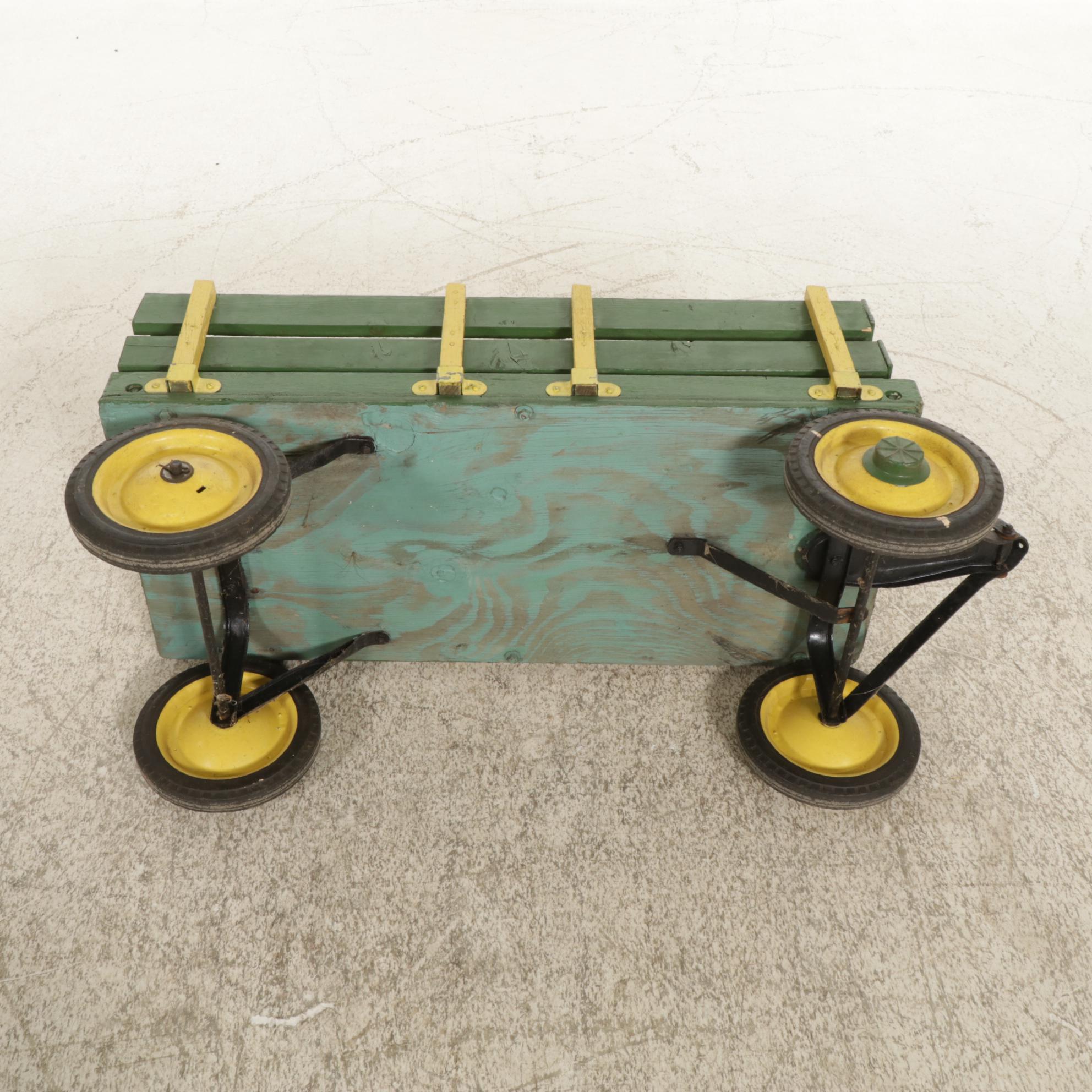 Children's Wagon with Painted Wood Frame, Mid to Late 20th Century
