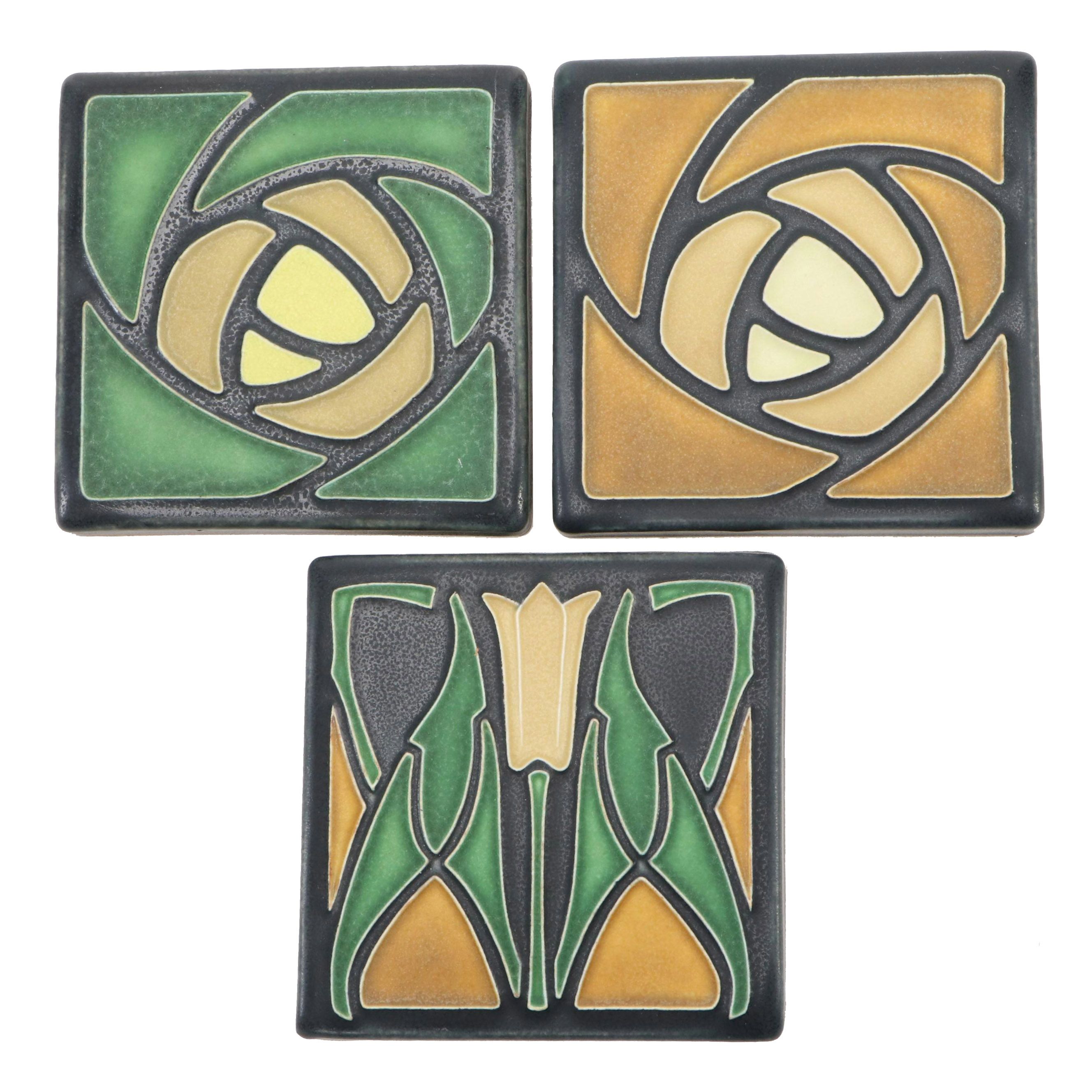 Motawi Tileworks Ceramic "Lotus Jade" and Other Floral Tiles