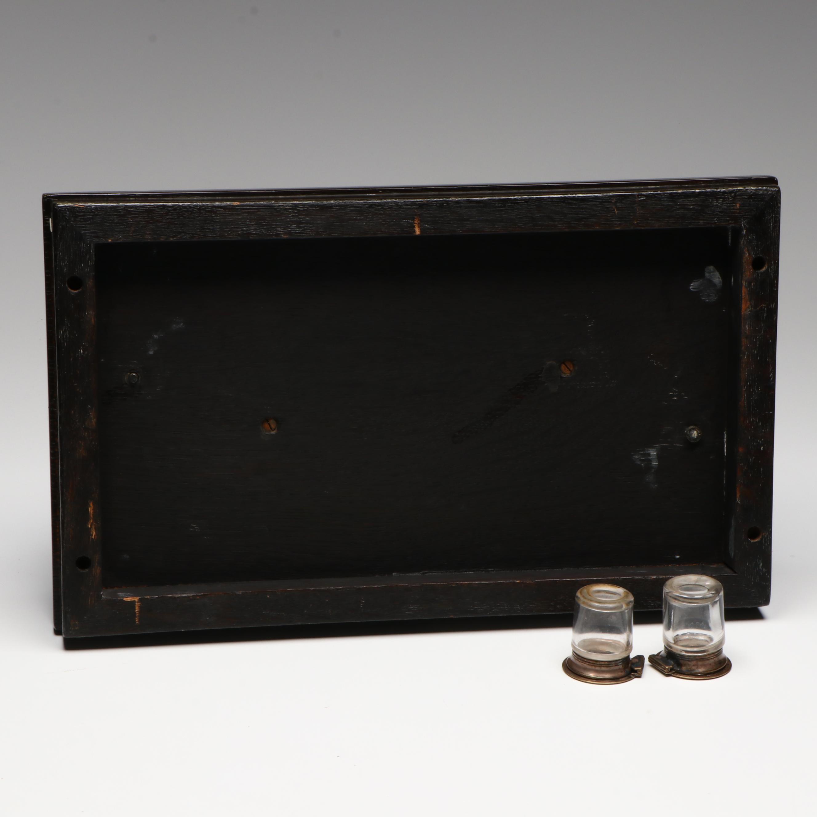 Late Victorian English Silver Plate and Horn Italian Dolphin Form Inkstand