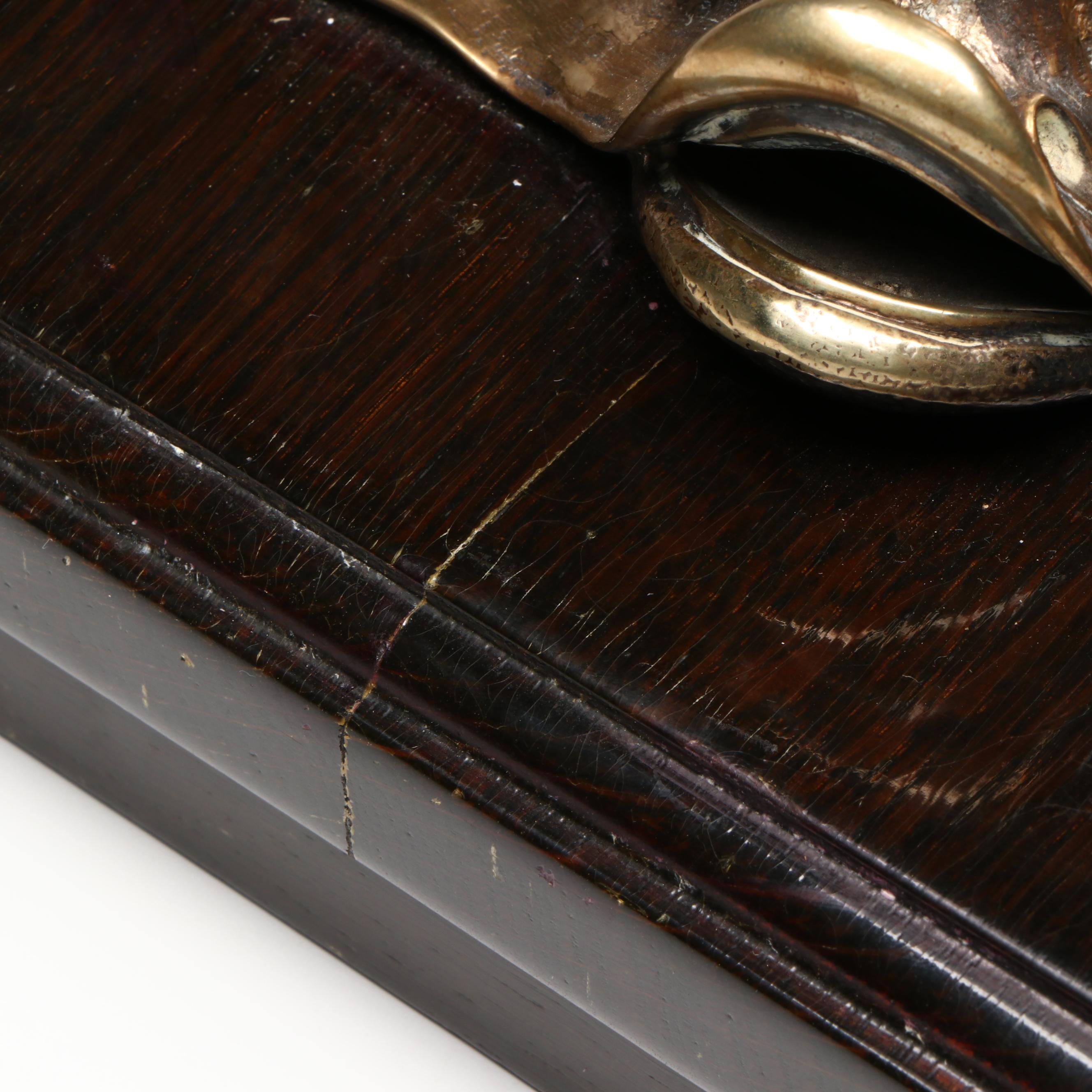 Late Victorian English Silver Plate and Horn Italian Dolphin Form Inkstand