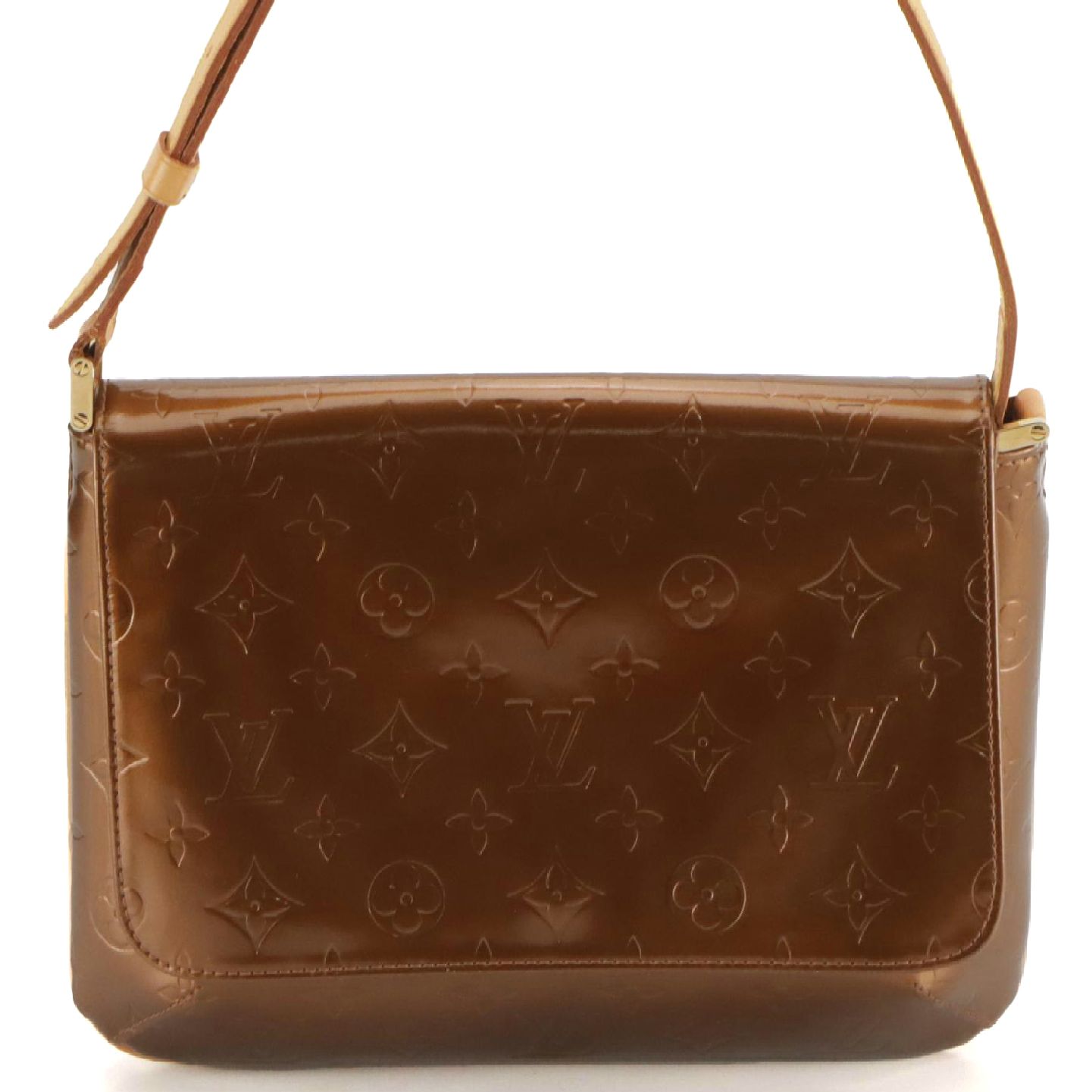 Louis Vuitton Thompson Street Front Flap Shoulder Bag in Bronze Monogram Vernis