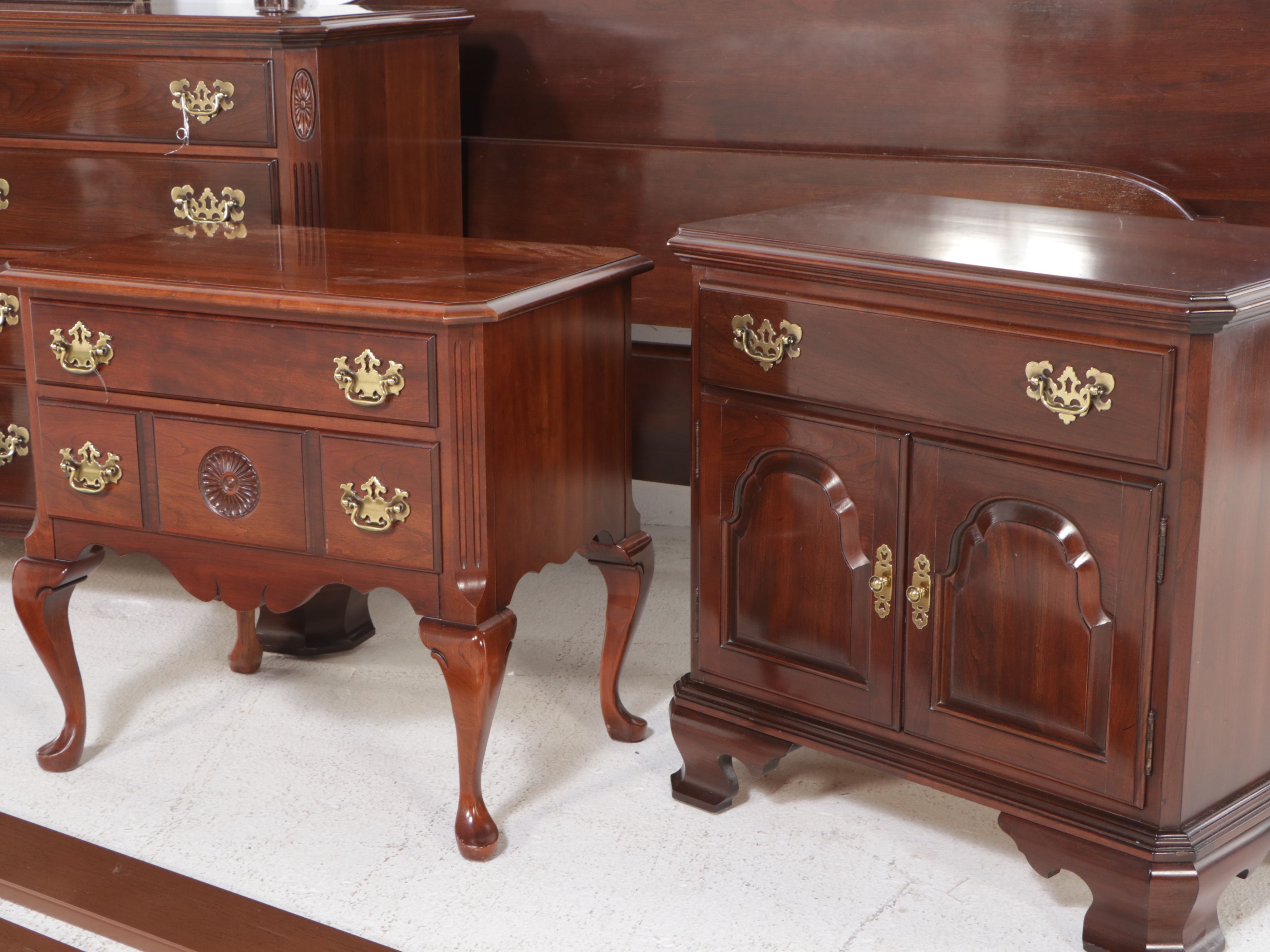 Queen Anne Style Cherry Bedroom Suite Including Ethan Allen, Pennsylvania House