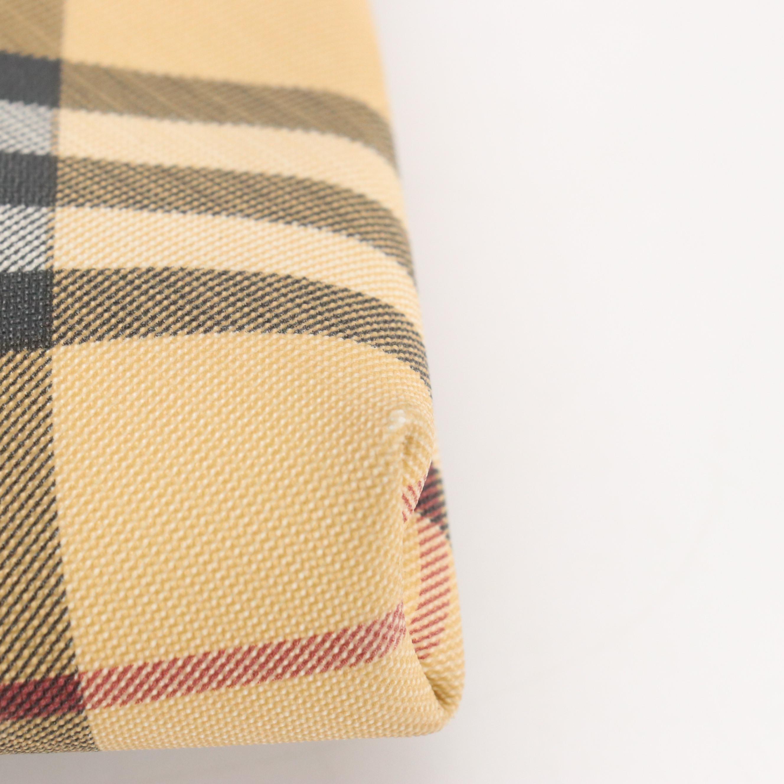 Burberry Mini Zip Shoulder Bag in House Check Coated Canvas and Leather Trim