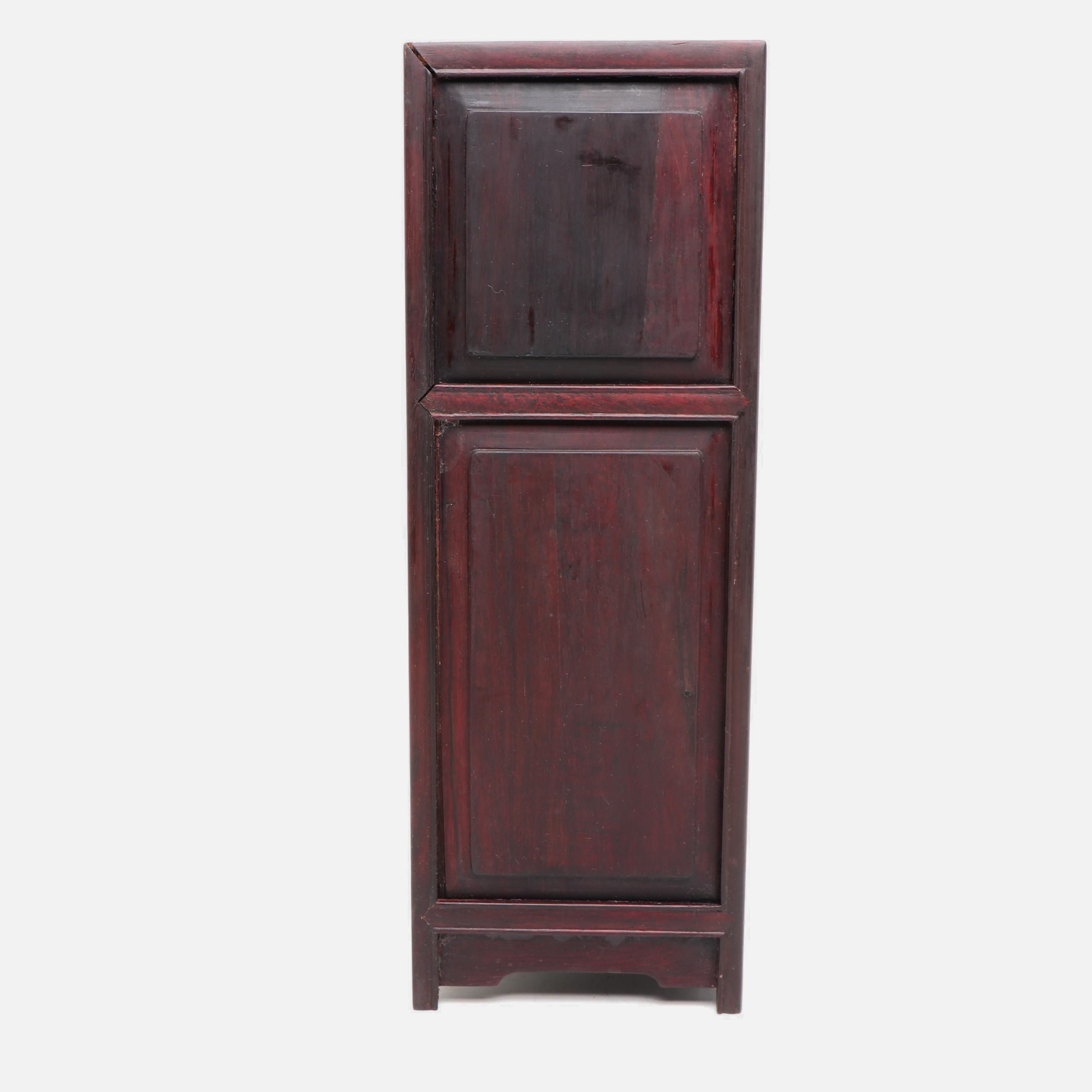 Chinoiserie Carved Wood Cabinet, Mid to Late 20th Century