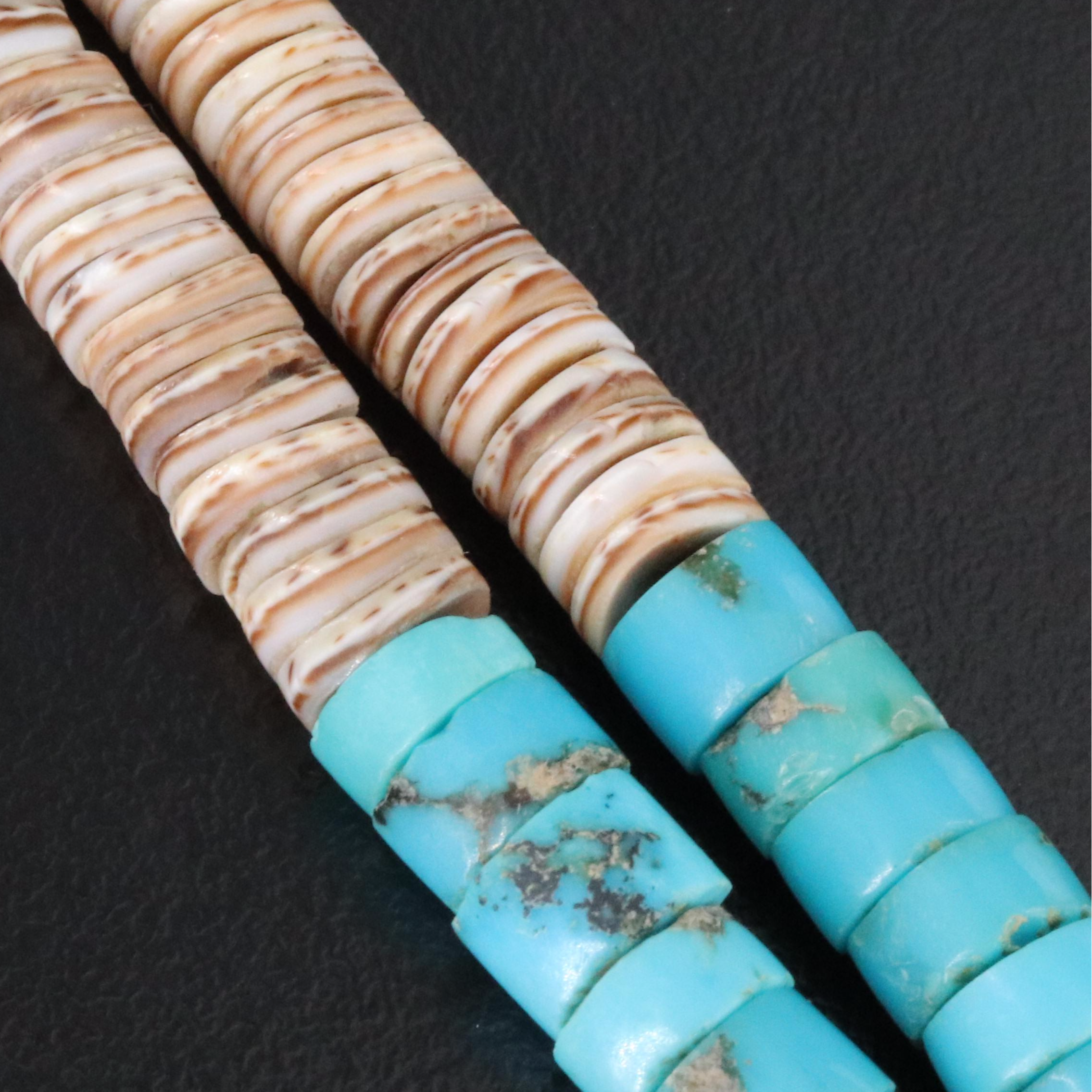 Turquoise and Shell Heishi Necklace