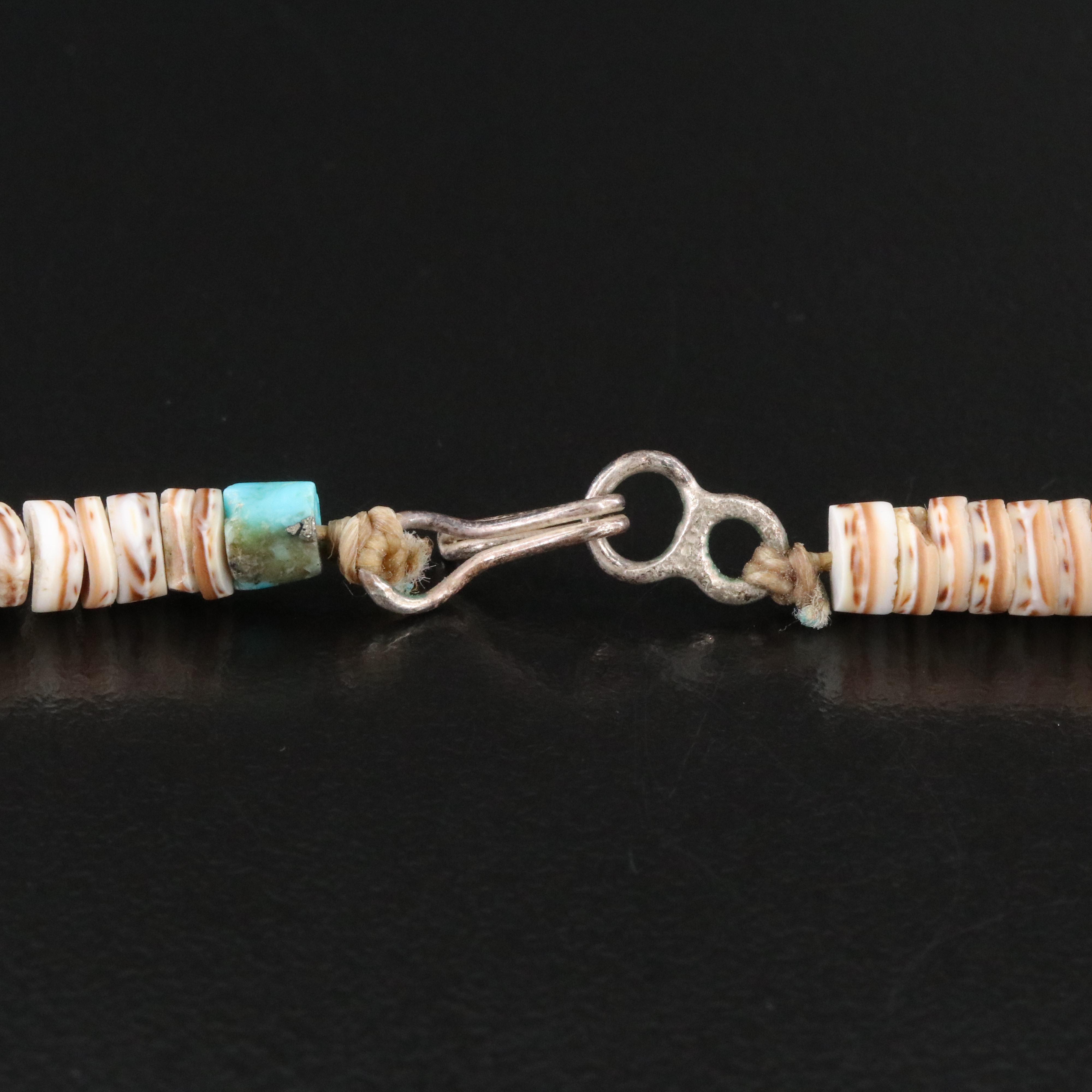 Turquoise and Shell Heishi Necklace
