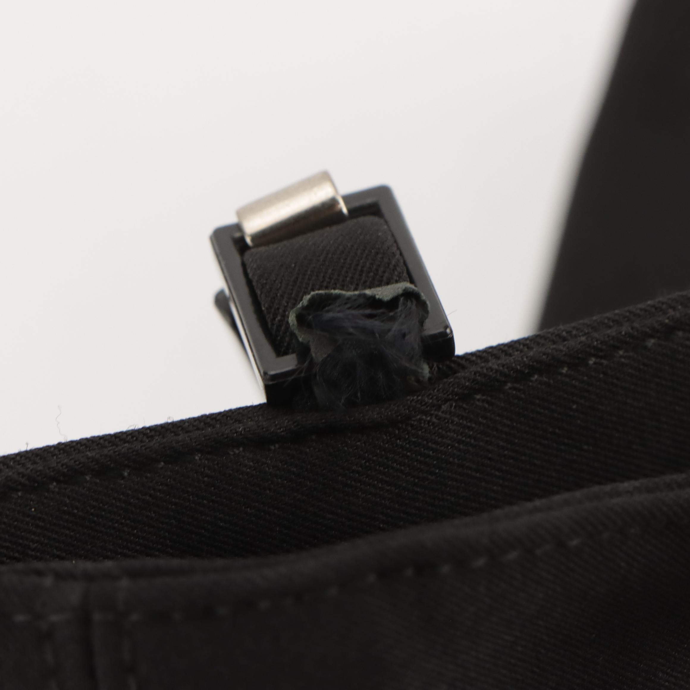 Salvatore Ferragamo Mini Vara Chain Handbag in Black Nylon Canvas