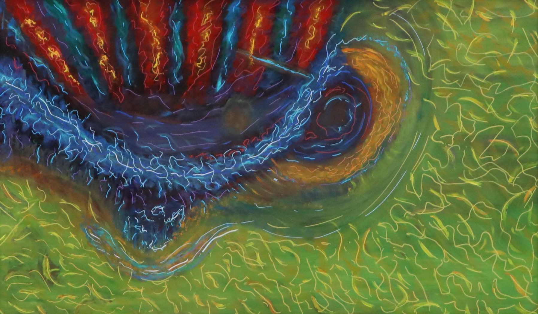 Gary E. Cornwell Abstract Mixed Media Painting "Mind's Eye," 2023