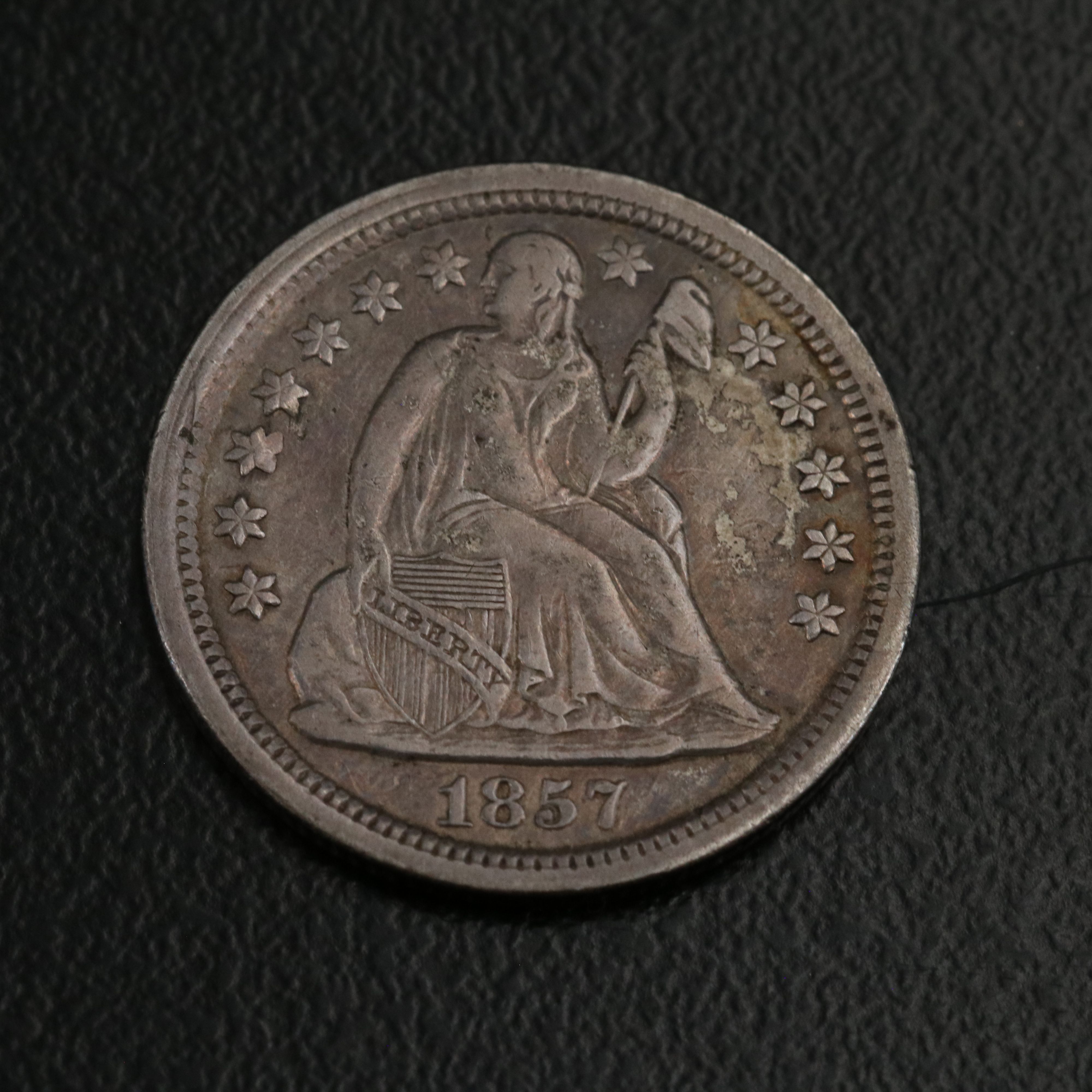 Three Different Seated Liberty Dimes: 1841-O, 1857, and 1891-S