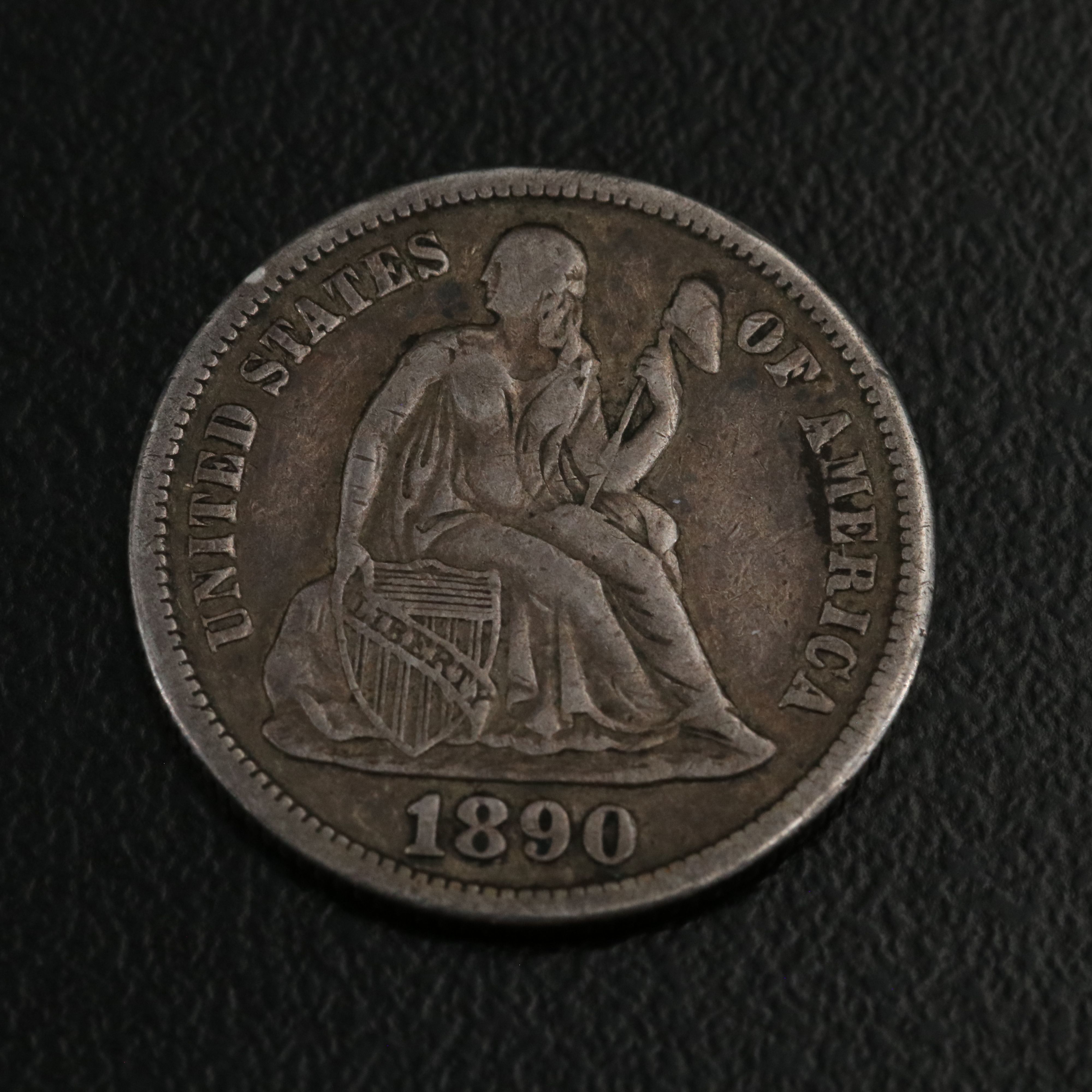 Three Different Seated Liberty Dimes: 1841-O, 1857, and 1891-S