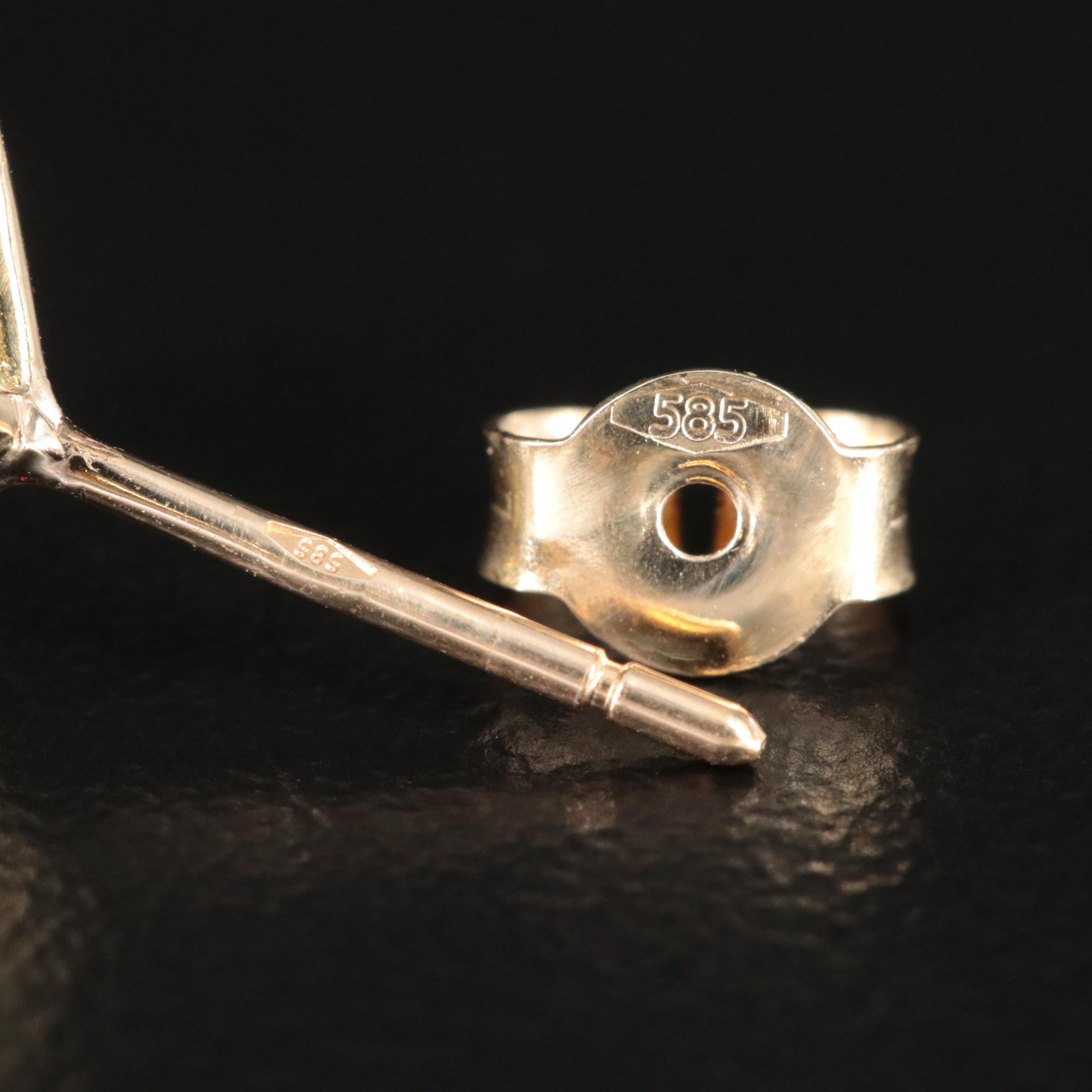 14K Emerald and Diamond Halo Earrings