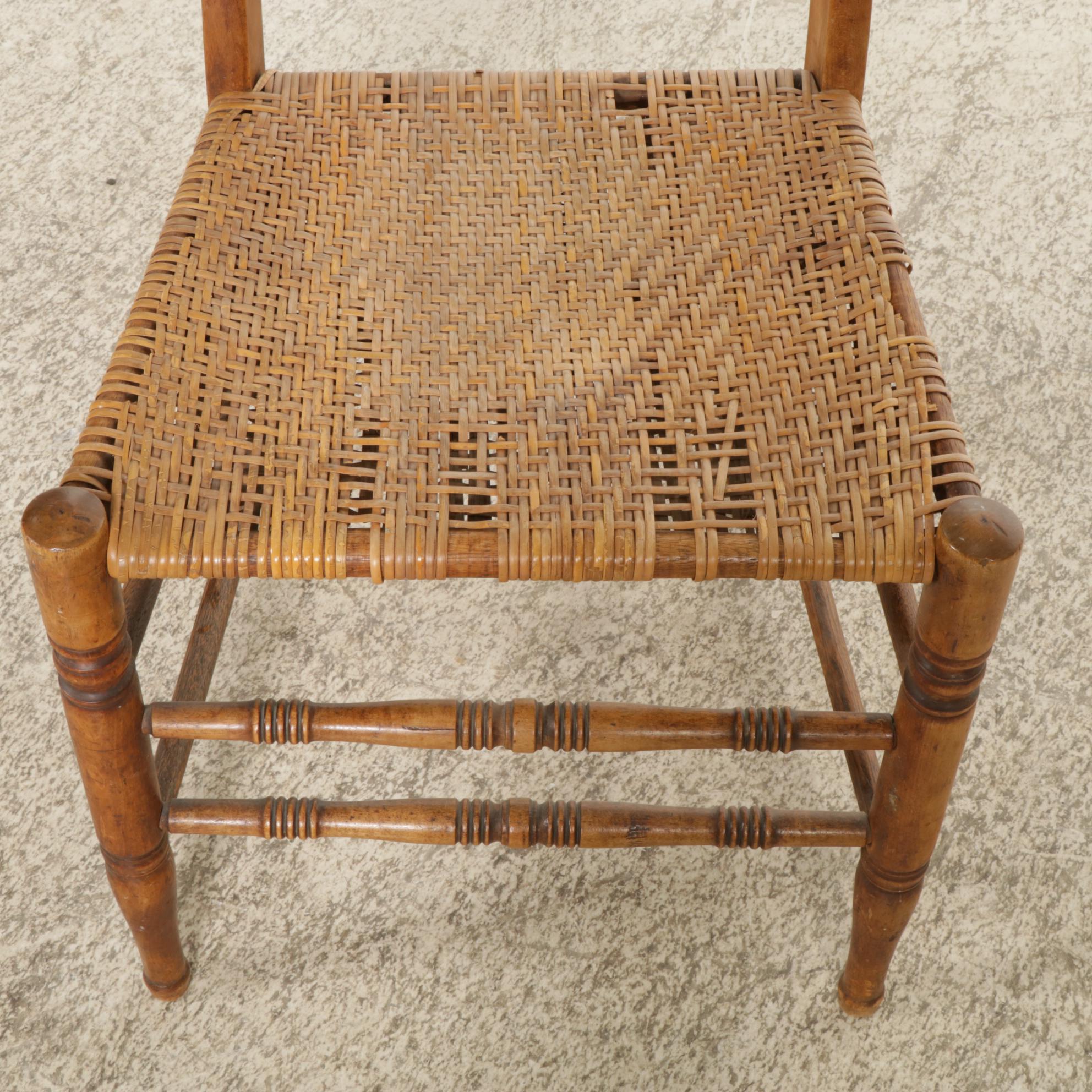 Victorian Side Chair with Turned Legs and Stretchers, Early 20th Century