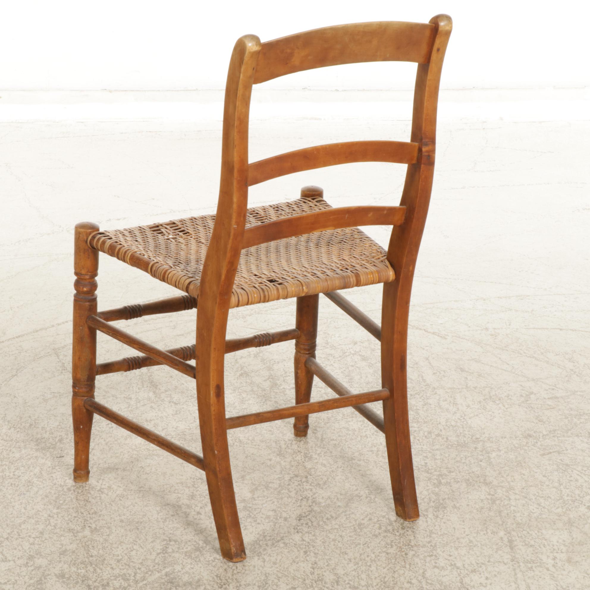 Victorian Side Chair with Turned Legs and Stretchers, Early 20th Century