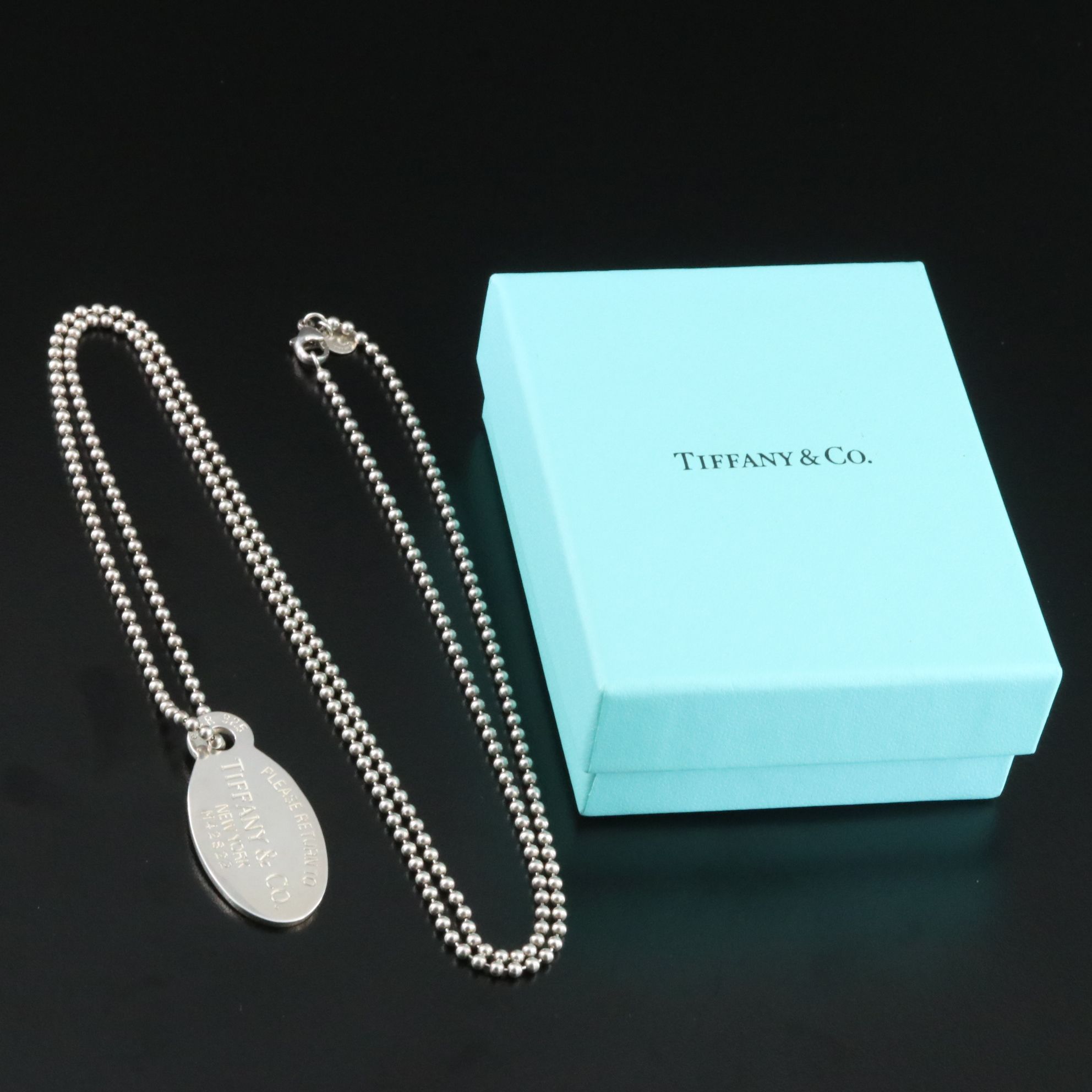Tiffany & Co. Return to Tiffany Sterling Oval Tag Necklace