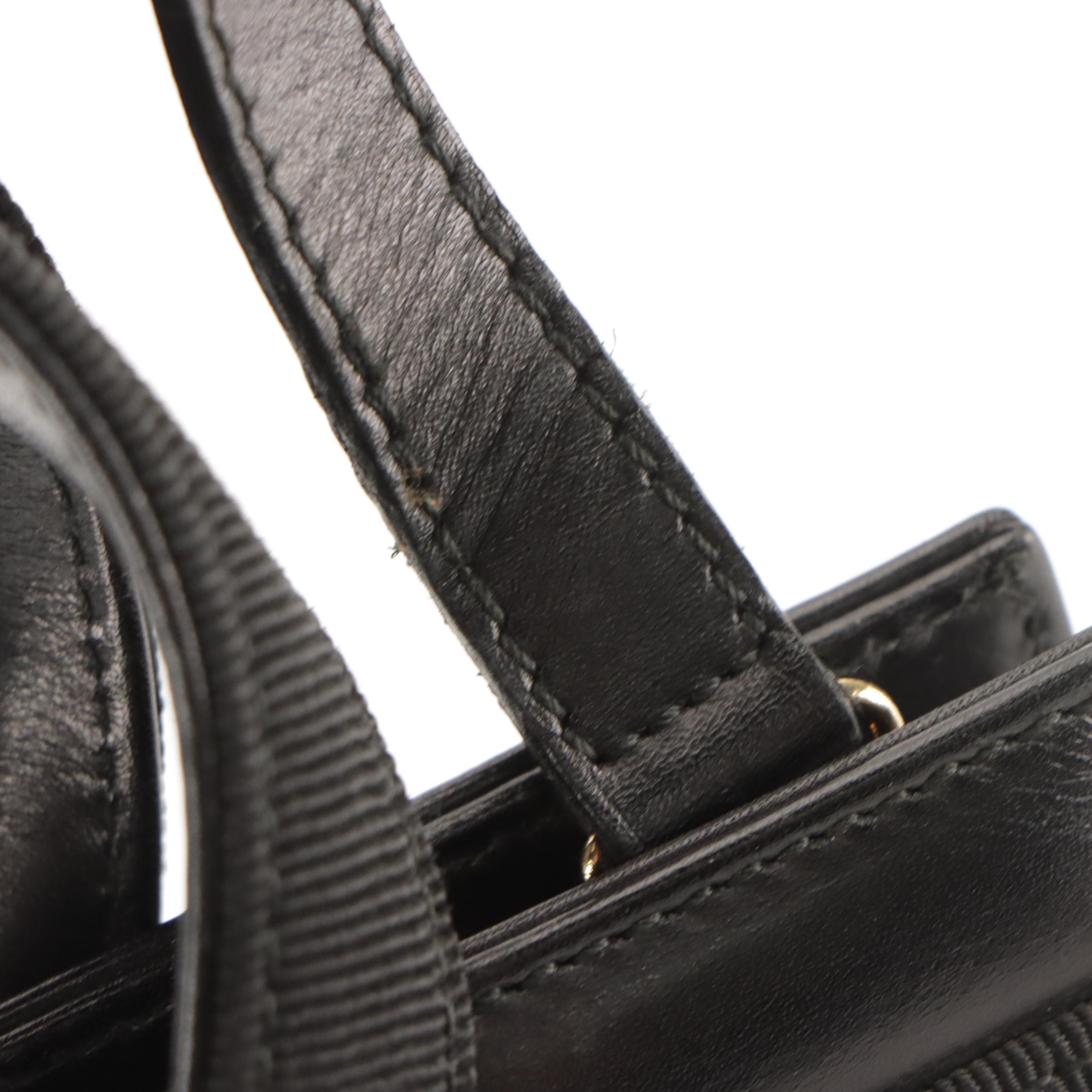 Salvatore Ferragamo Vara Bow Two-Way Handbag in Black Leather