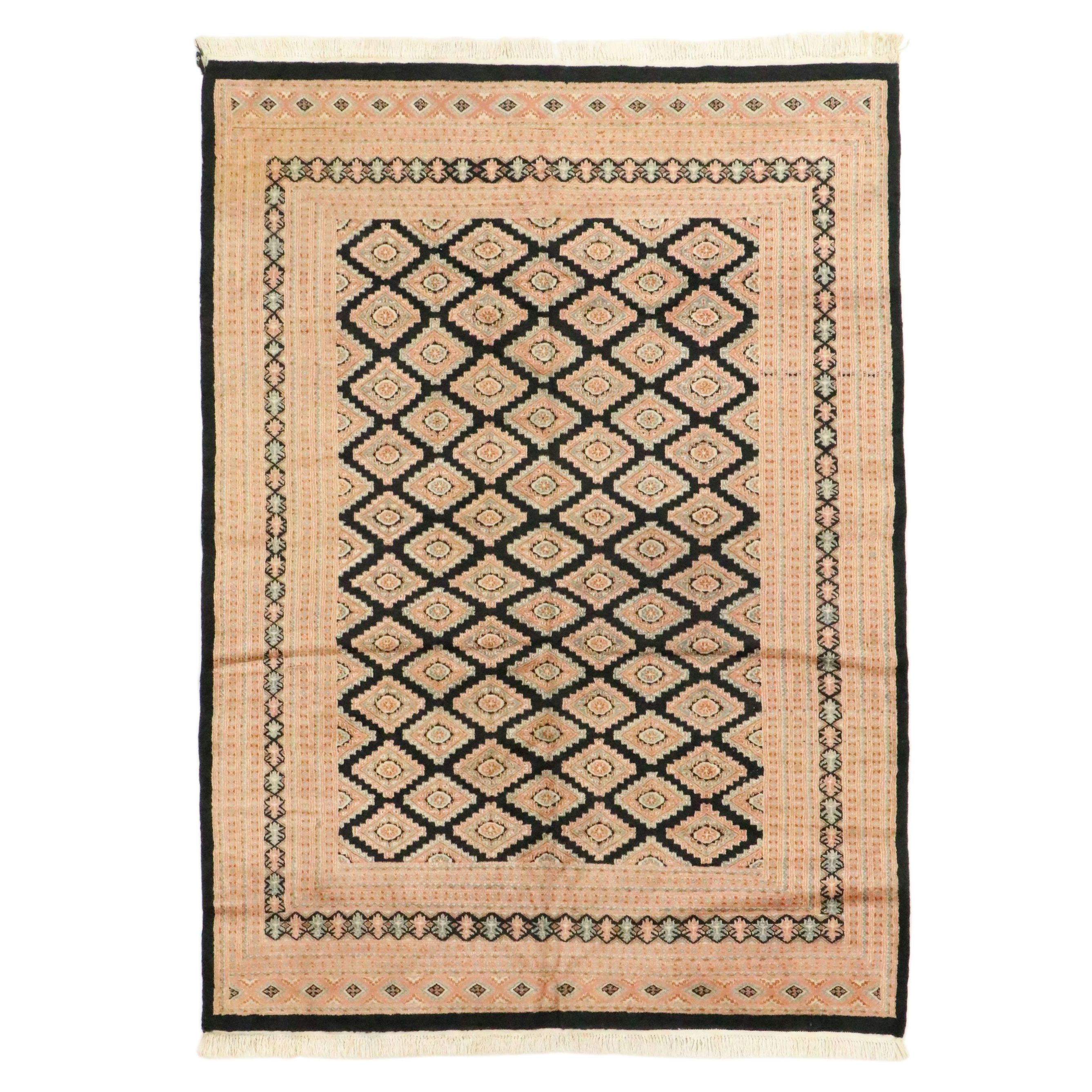 6'2 x 9' Hand-Knotted Pakistani Bokhara Area Rug