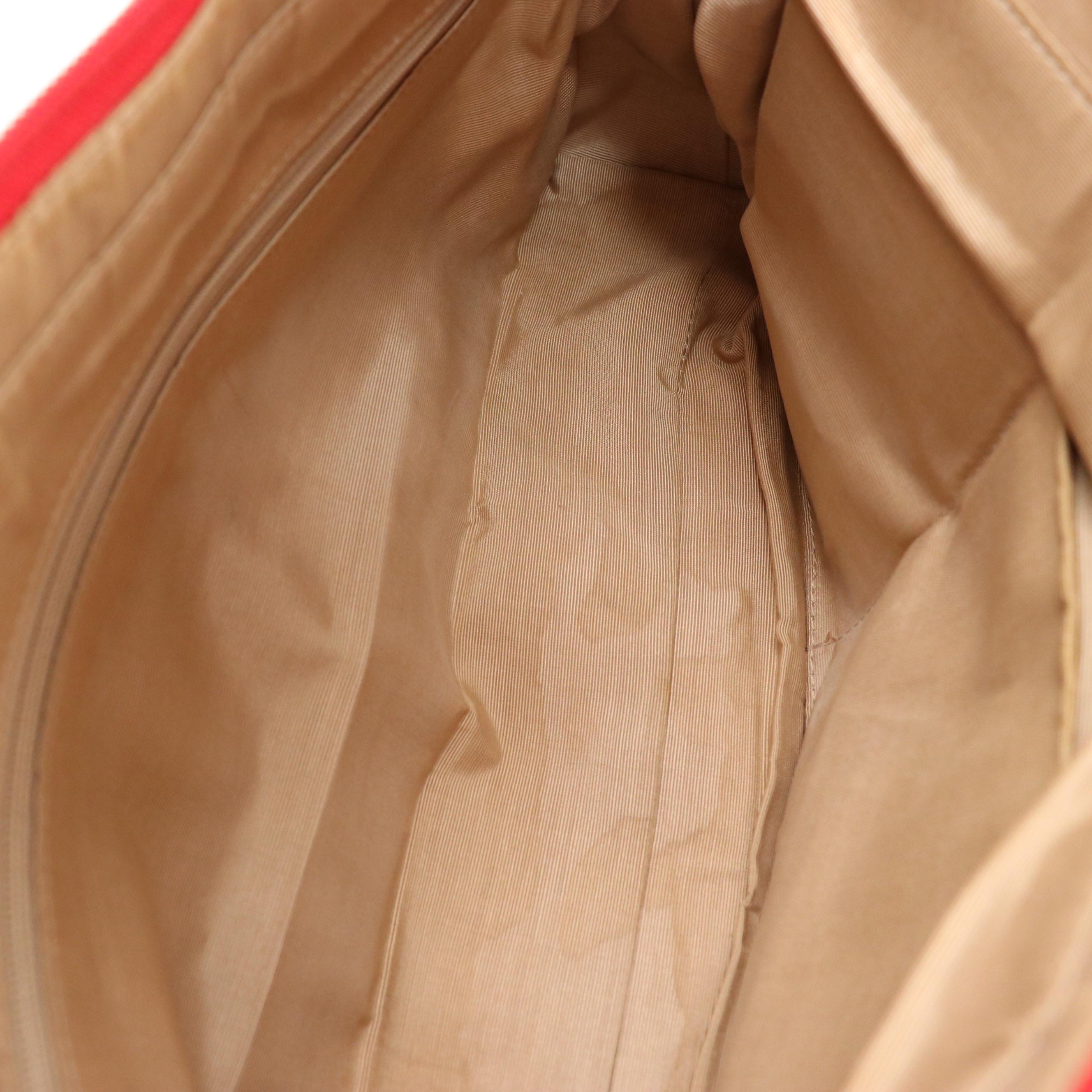 Burberrys Handbag in Haymarket Check Canvas and Red Saffiano Leather Trim