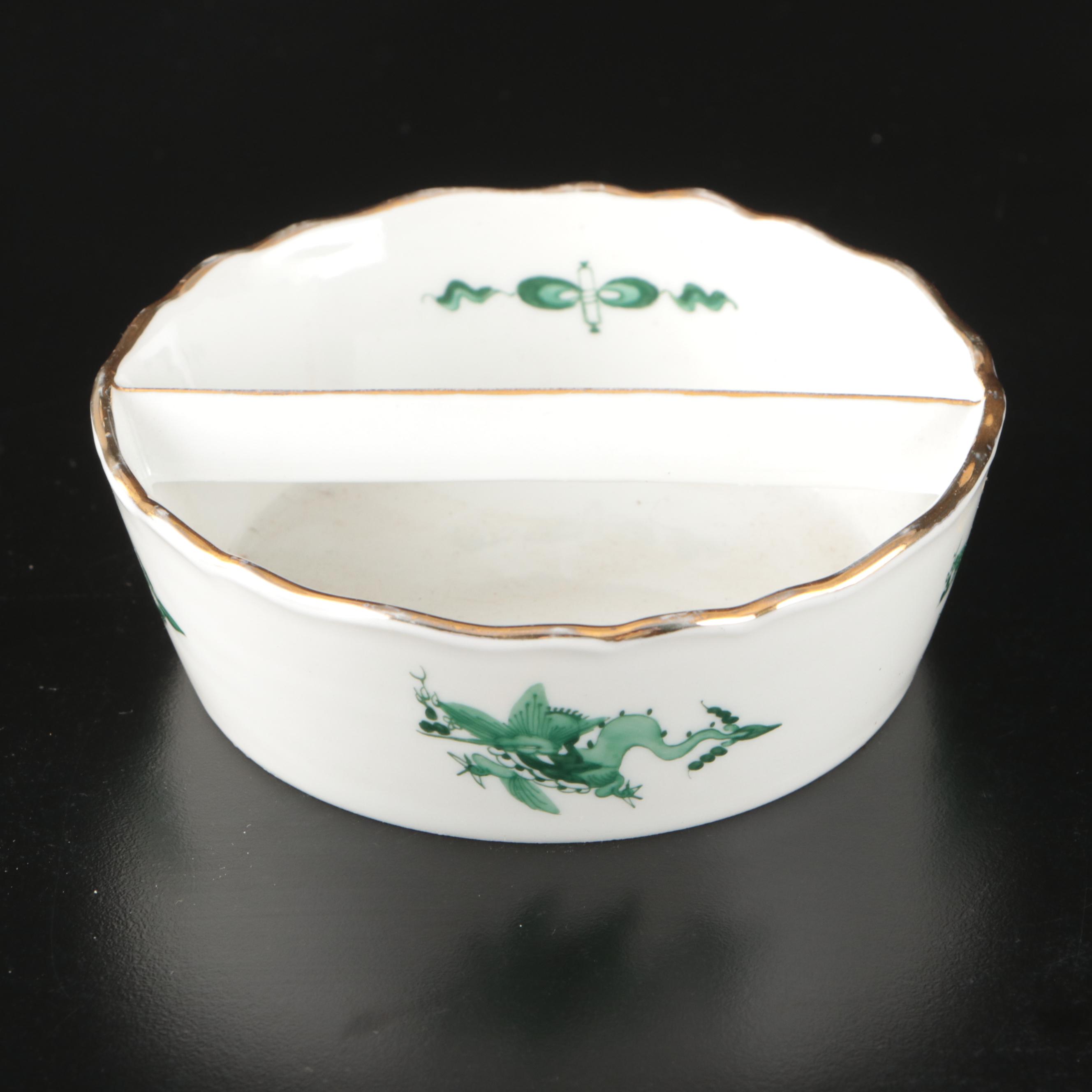 Meissen "Ornate Dragon" Desk Set with "Full Green Vine" Urn Shaped Vase