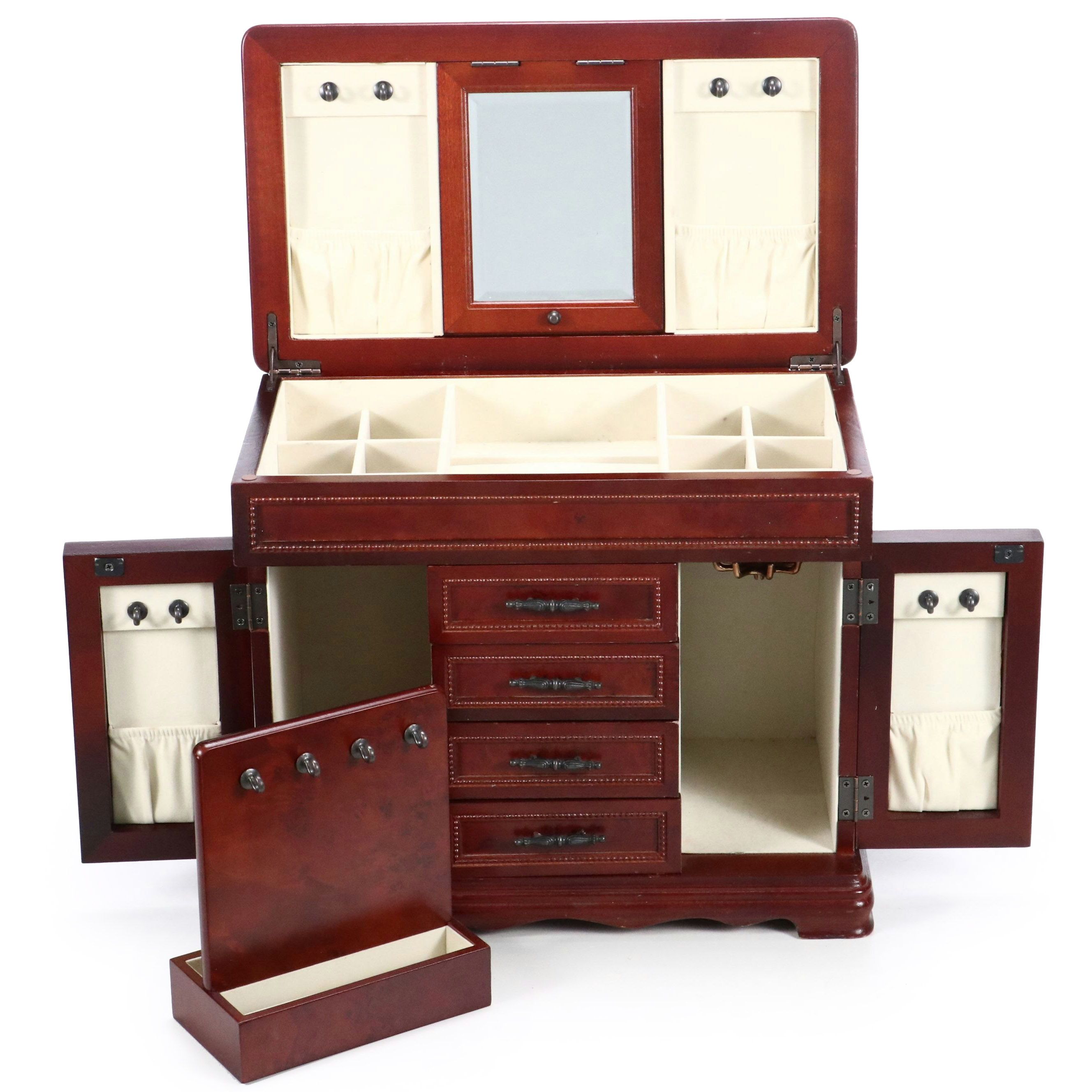 Faux Burl Wood Jewelry Chest