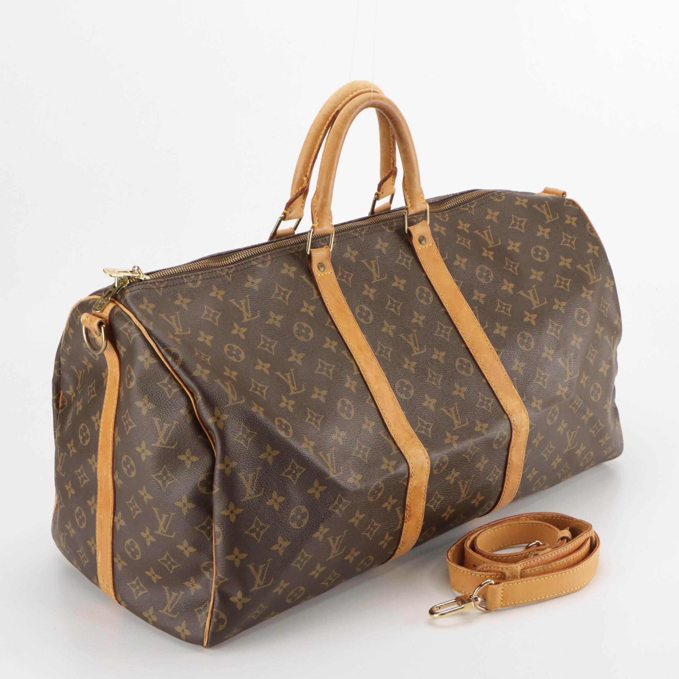 Louis Vuitton Keepall 55 Bandoulière in Monogram Canvas and Vachetta Leather