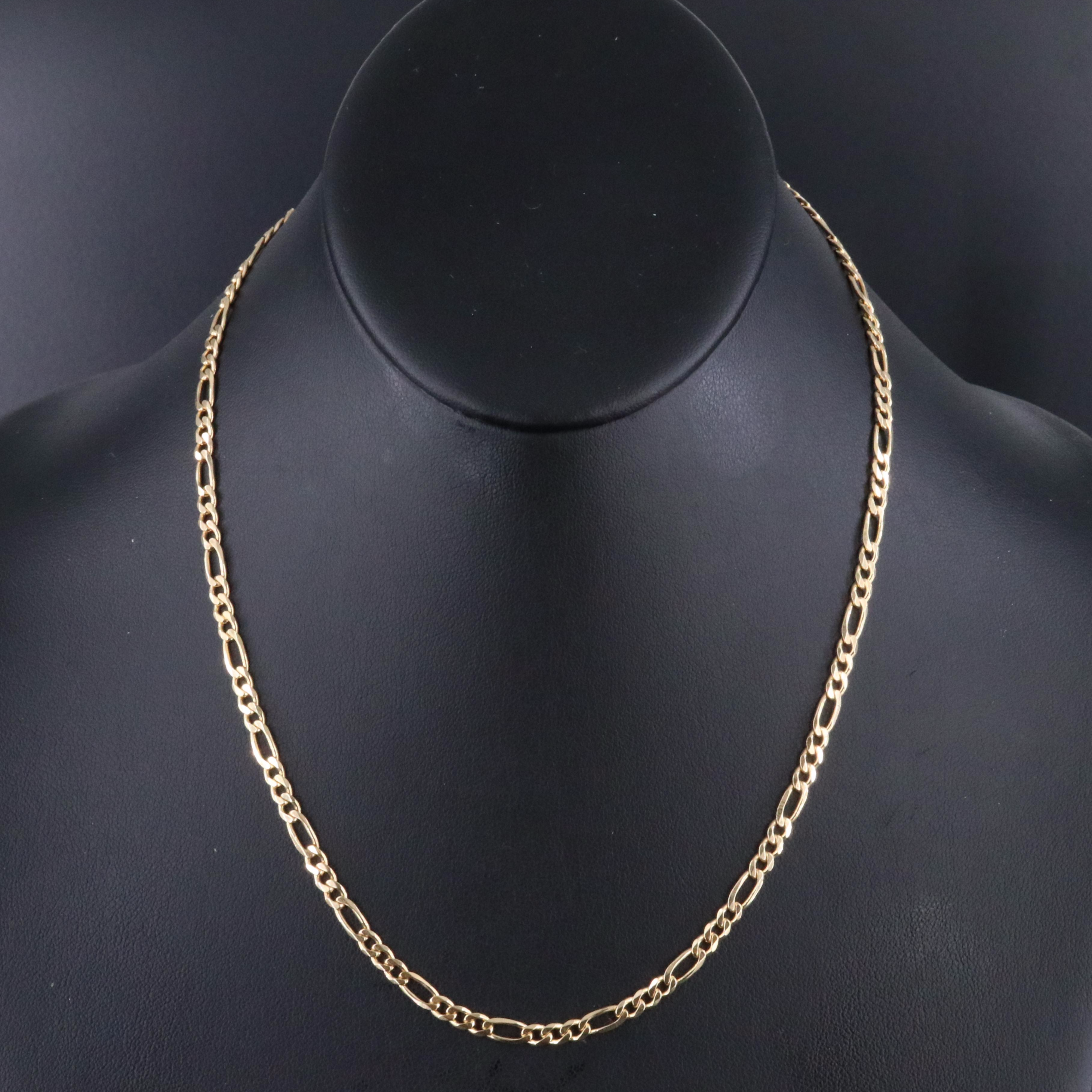 Sterling Figaro Chain Necklace
