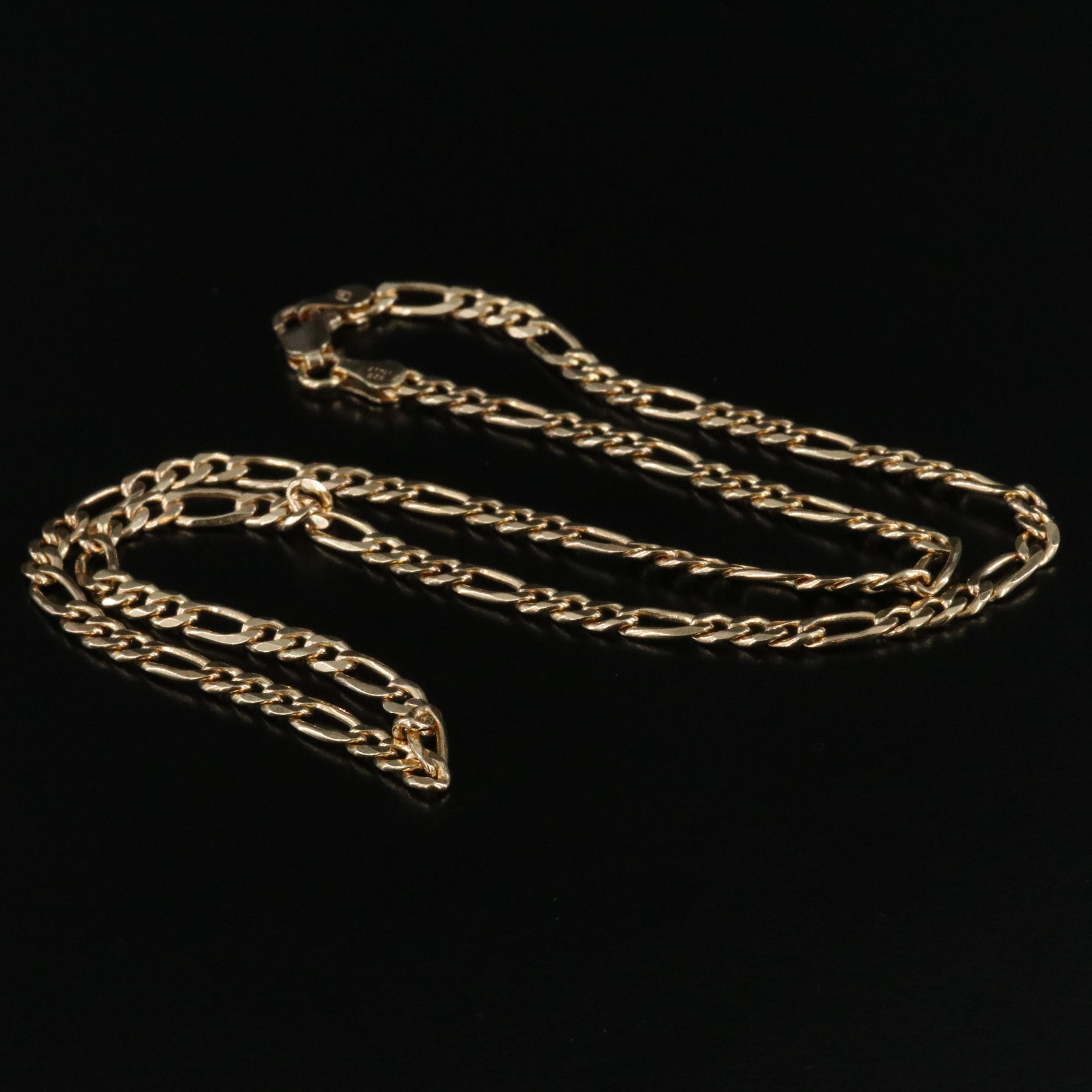 Sterling Figaro Chain Necklace