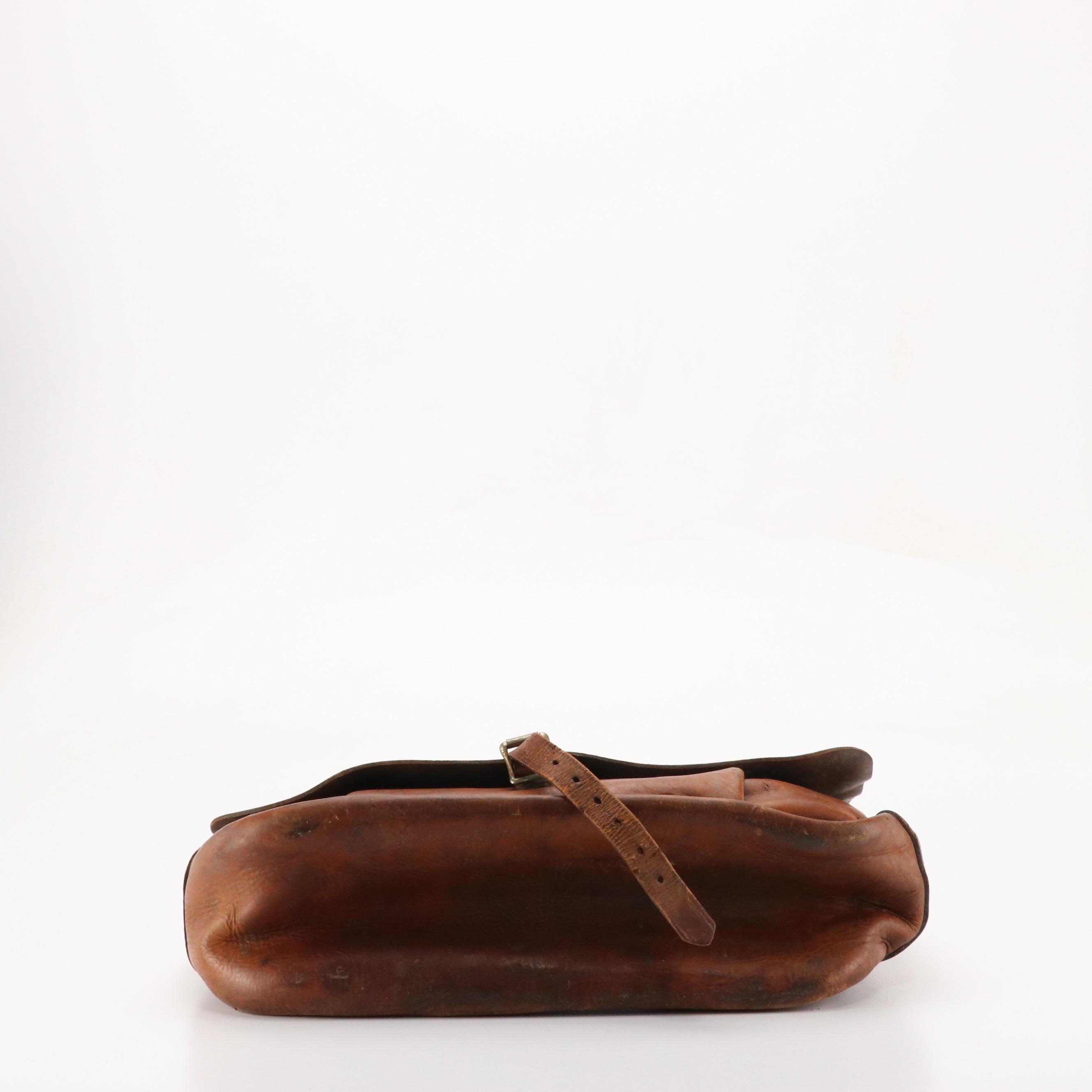 Bona Allen Inc. U.S. Mail Service Navy Division Messenger Bag in Brown Leather