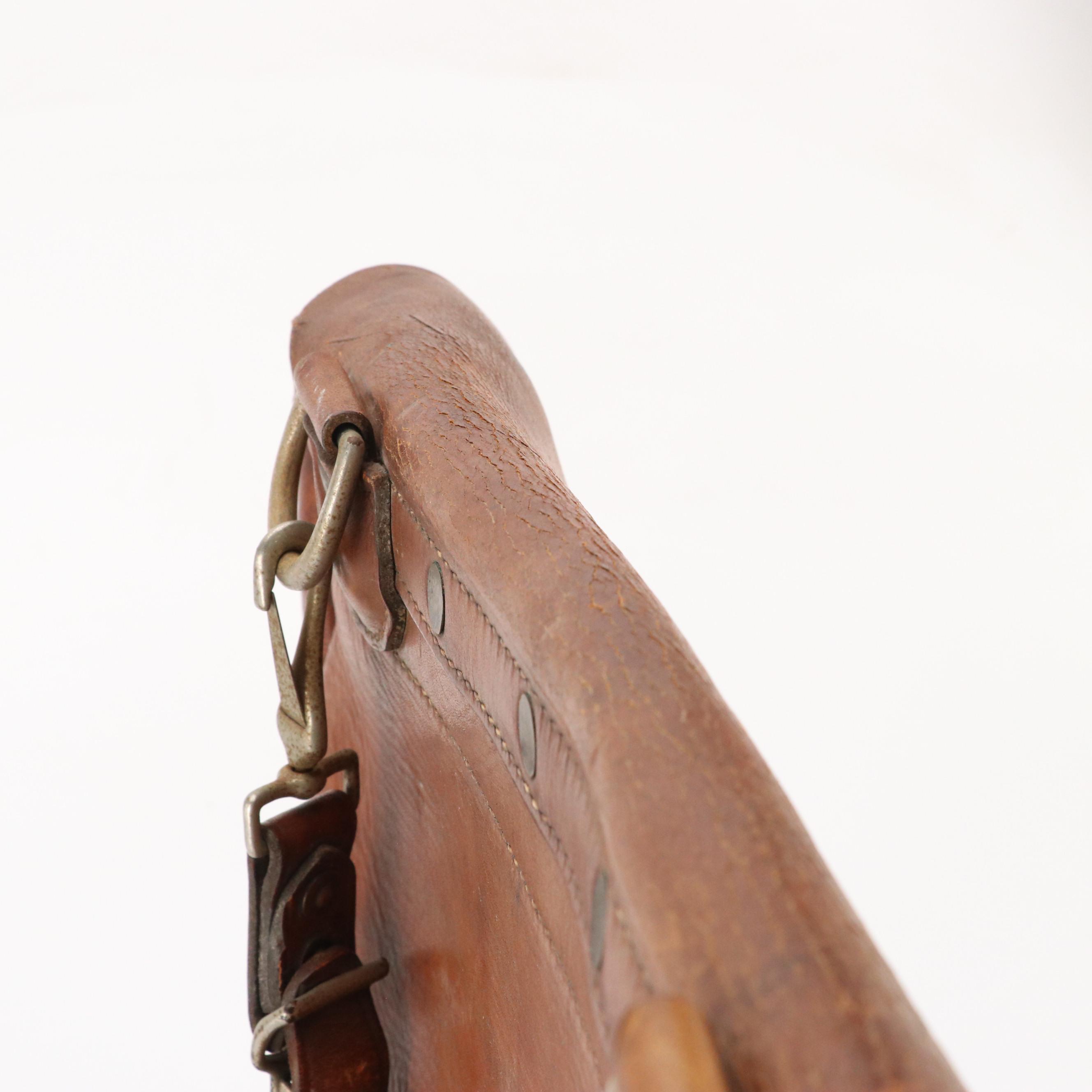 Bona Allen Inc. U.S. Mail Service Navy Division Messenger Bag in Brown Leather