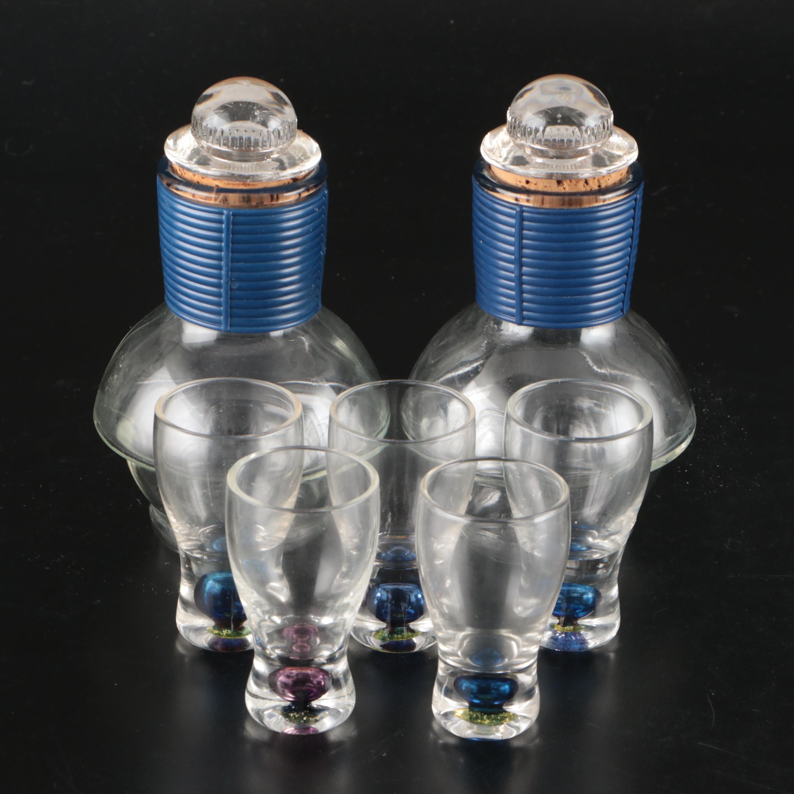 Hottle Glasbake Glass Decanters with Home Essentials Glass Shot Glasses