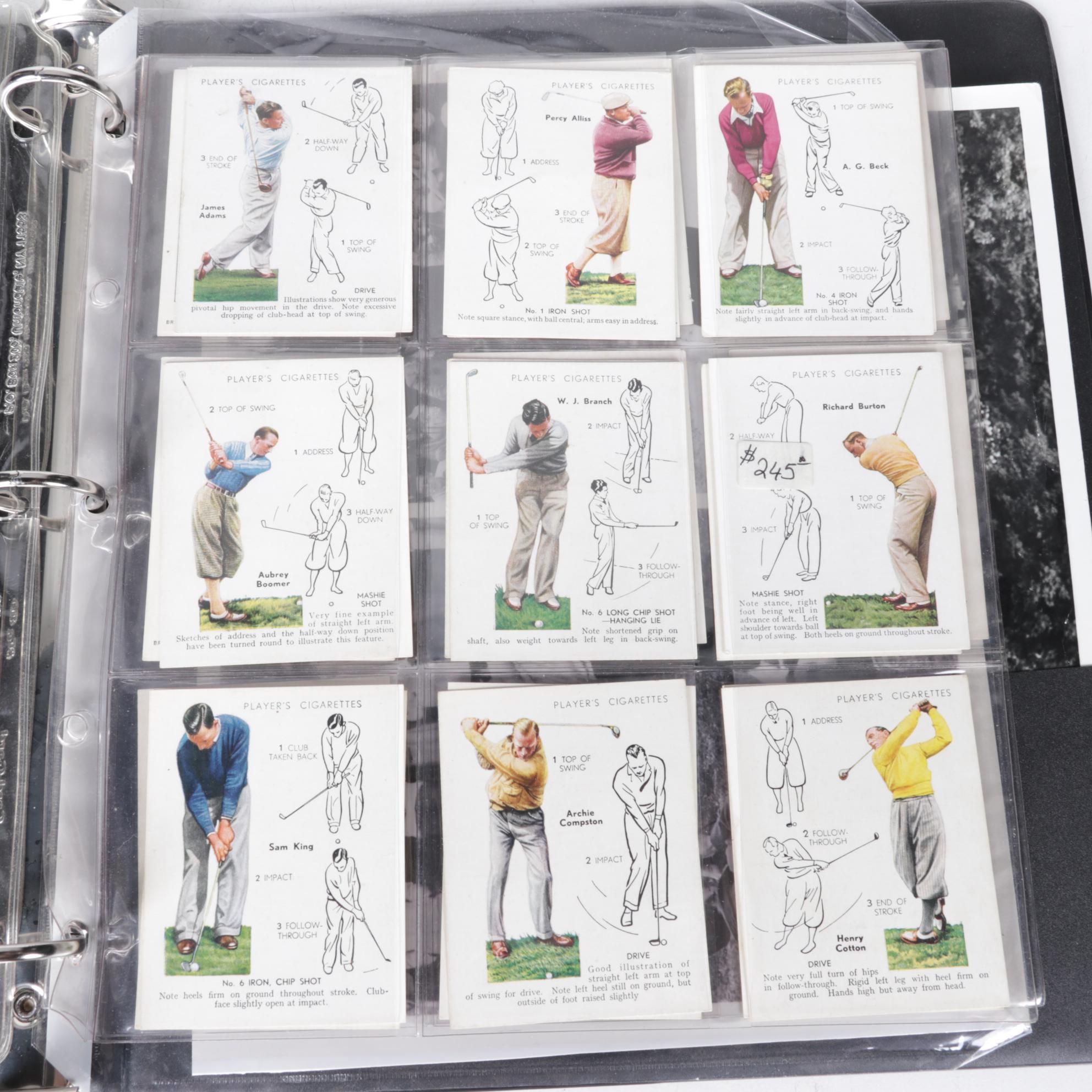 John Player's 1939 Cigarette Cards & Other Golf Memorabilia