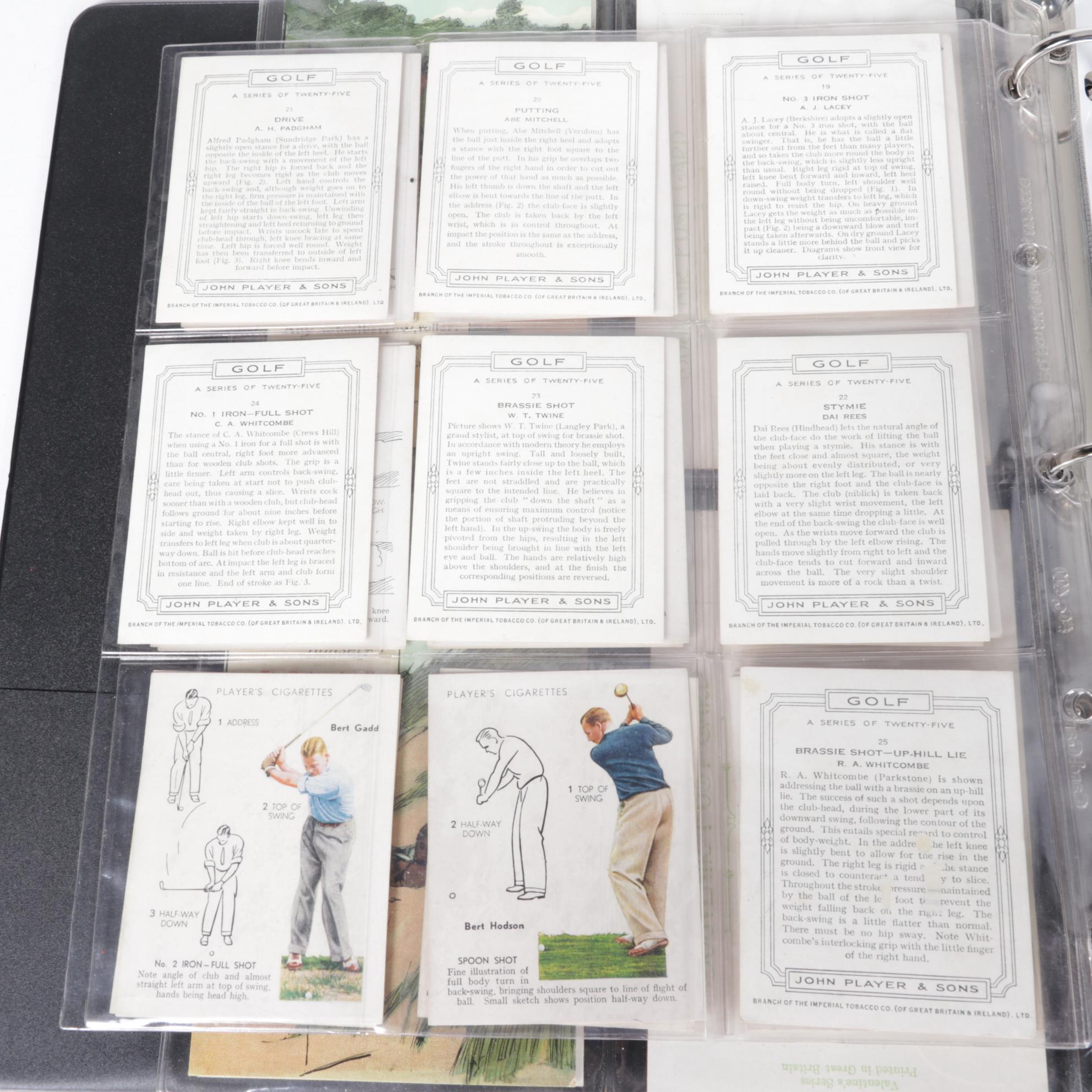 John Player's 1939 Cigarette Cards & Other Golf Memorabilia