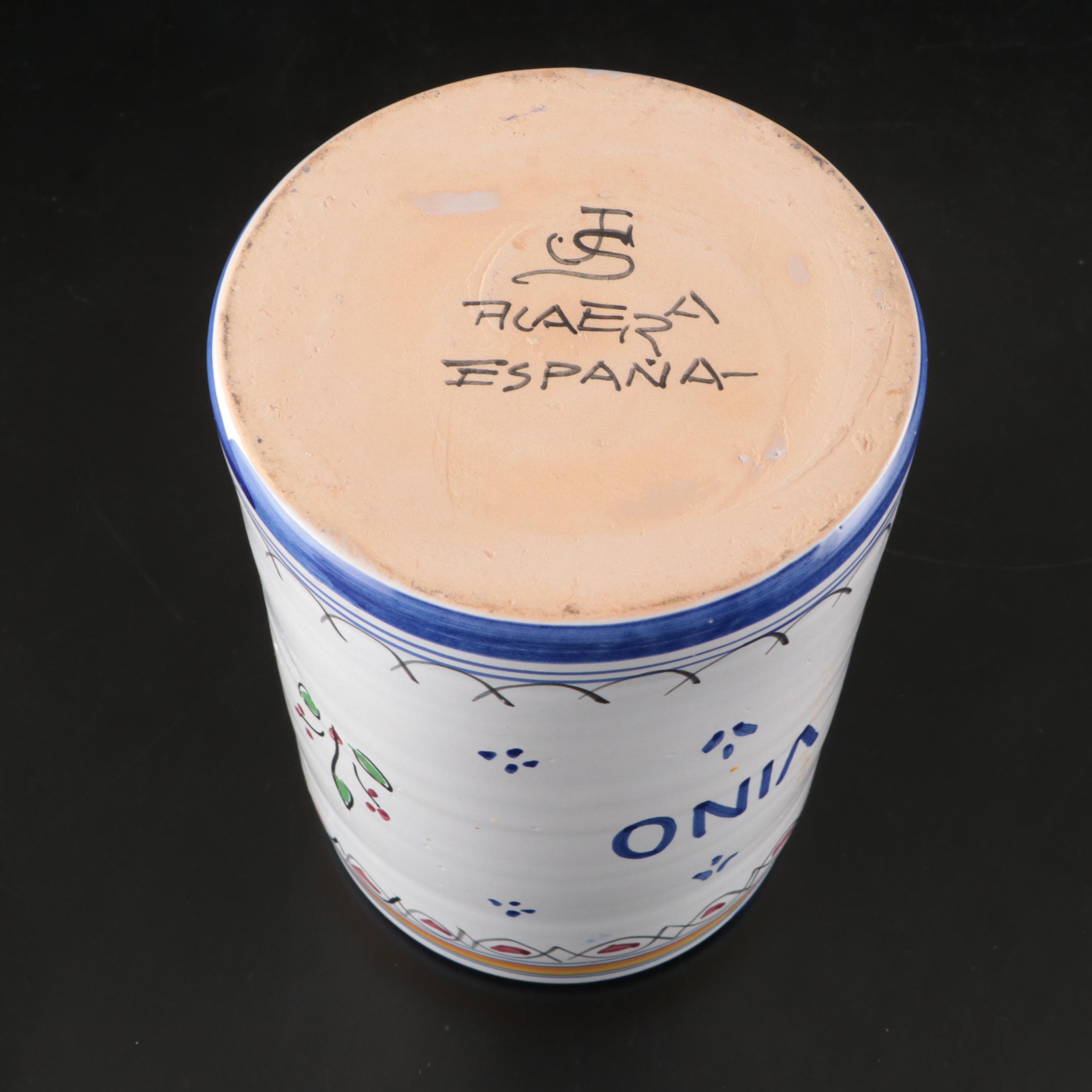 Mexican Talavera Plate with Hand-Painted Ceramic Utensil Holder and More