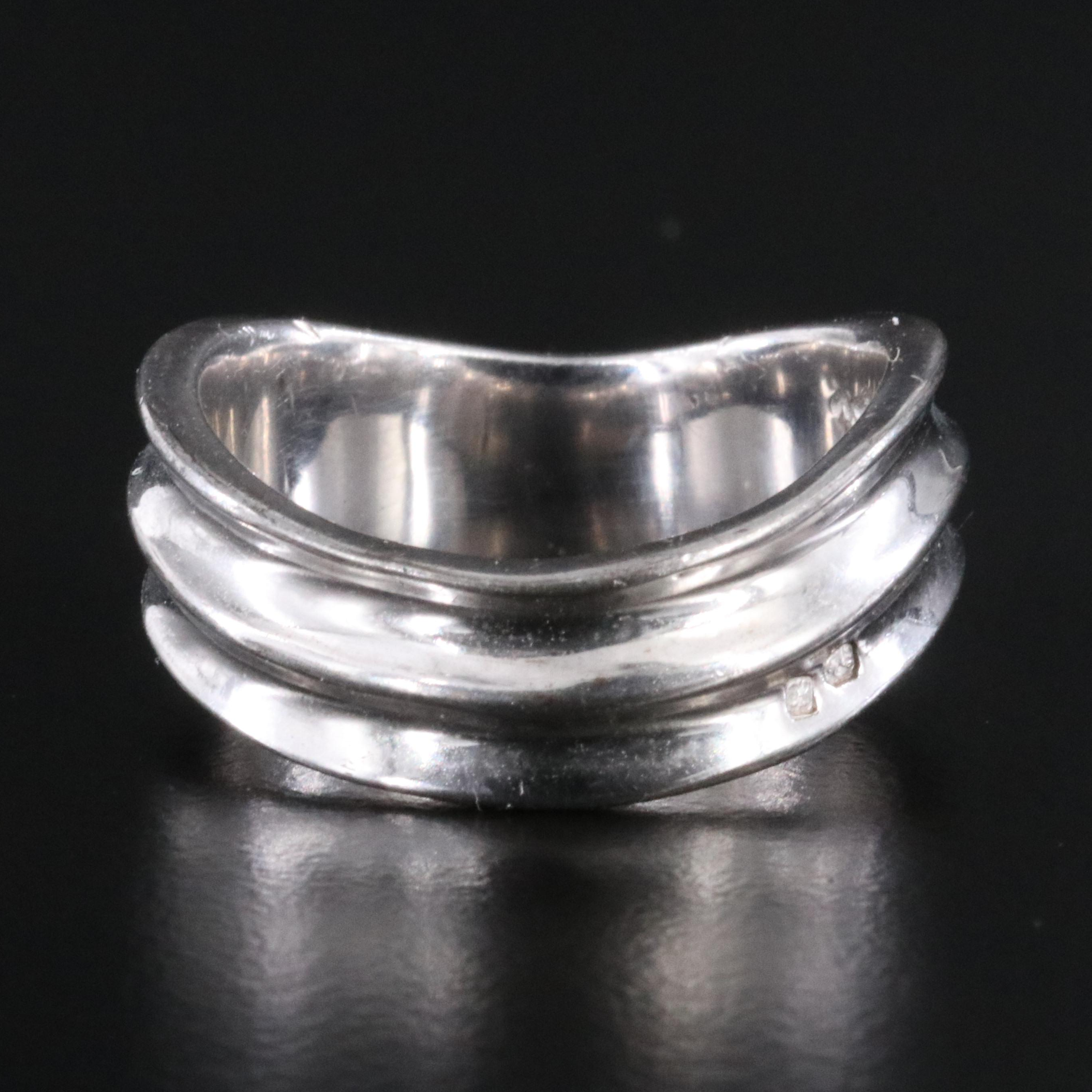 Sterling Fluted Wave Ring