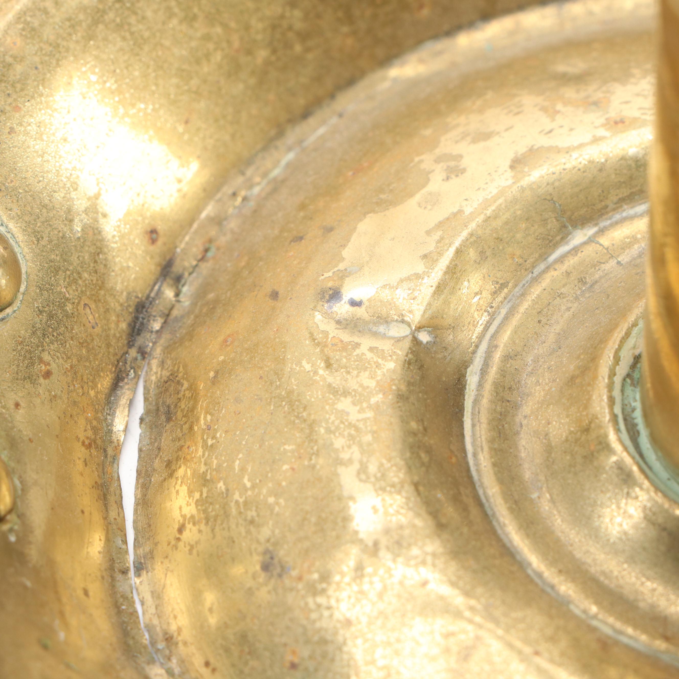 Federal Style Push-Up Chamberstick with Other Brass Candlesticks