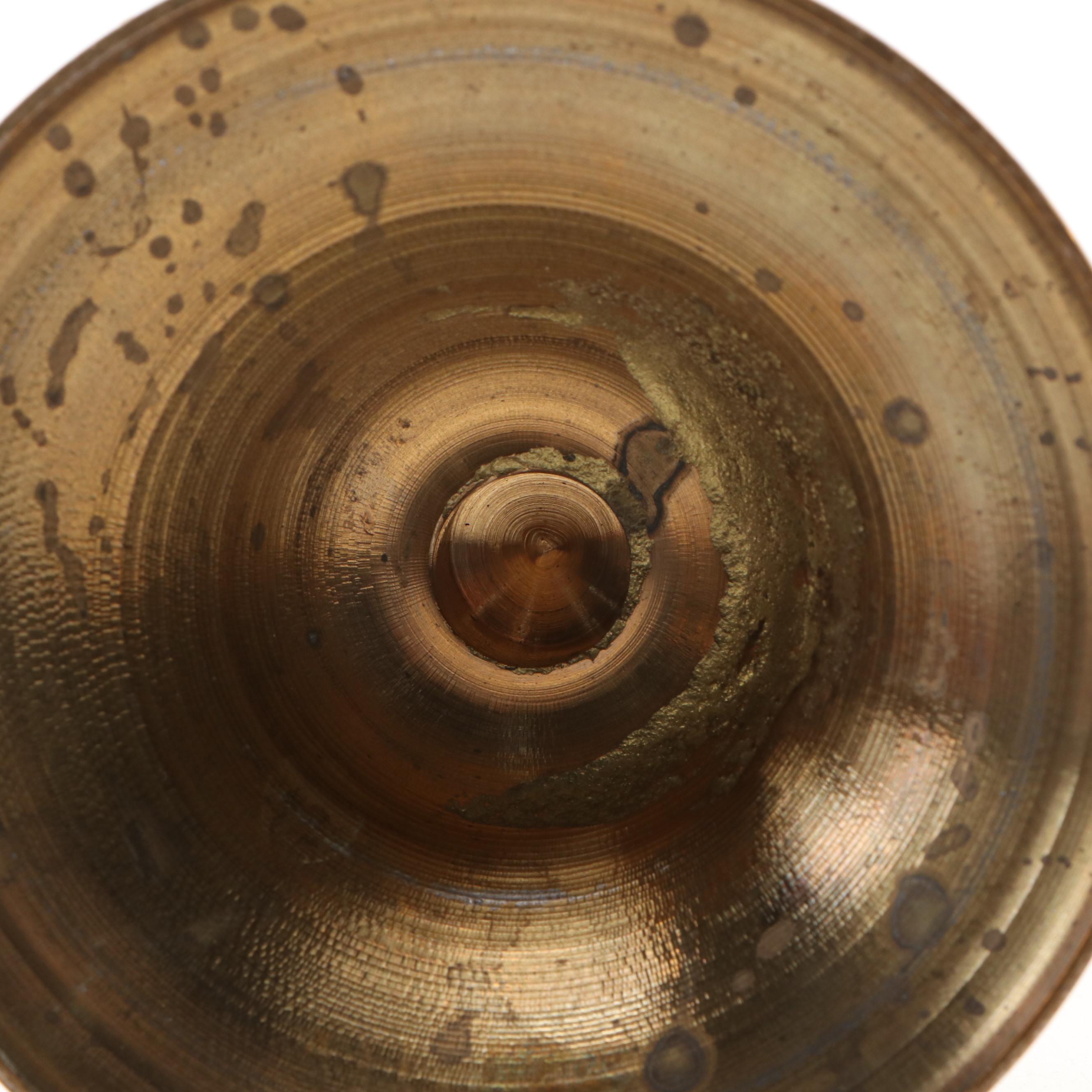 Federal Style Push-Up Chamberstick with Other Brass Candlesticks