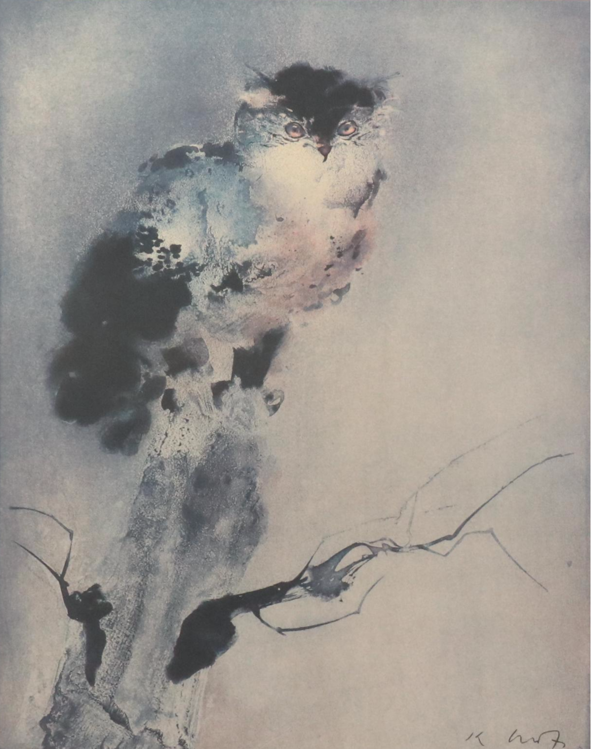 After Kaiko Moti Offset Lithograph "Owl"