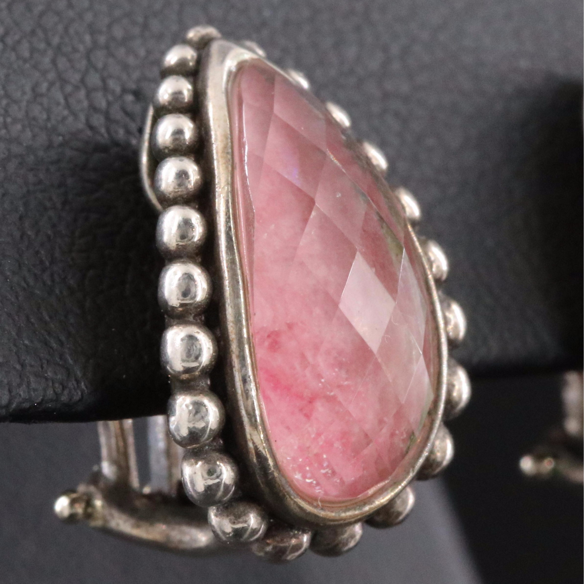 Lagos Maya Sterling Rock Crystal and Rhodonite Earrings