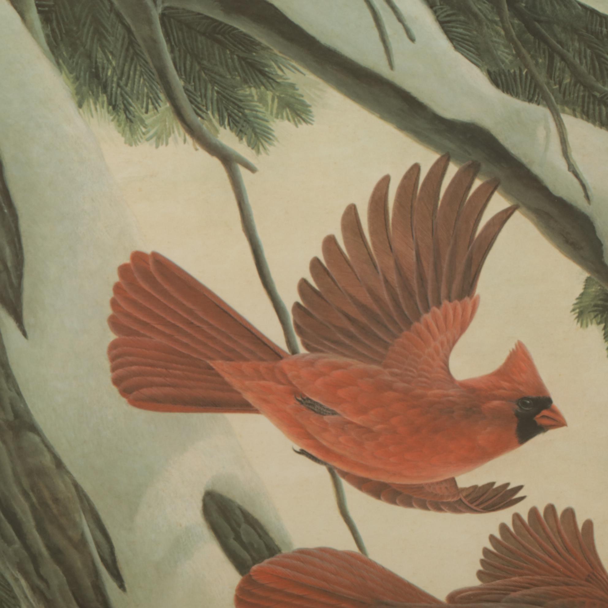 John Ruthven Songbird Series: "Cardinals" Offset Lithograph, 1970